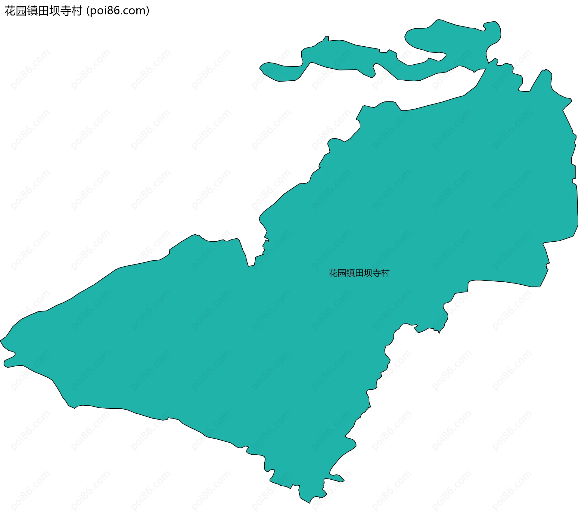 花园镇田坝寺村边界地图