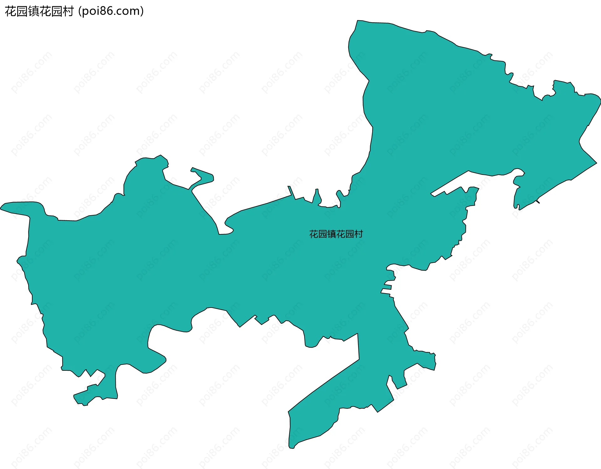 花园镇花园村边界地图