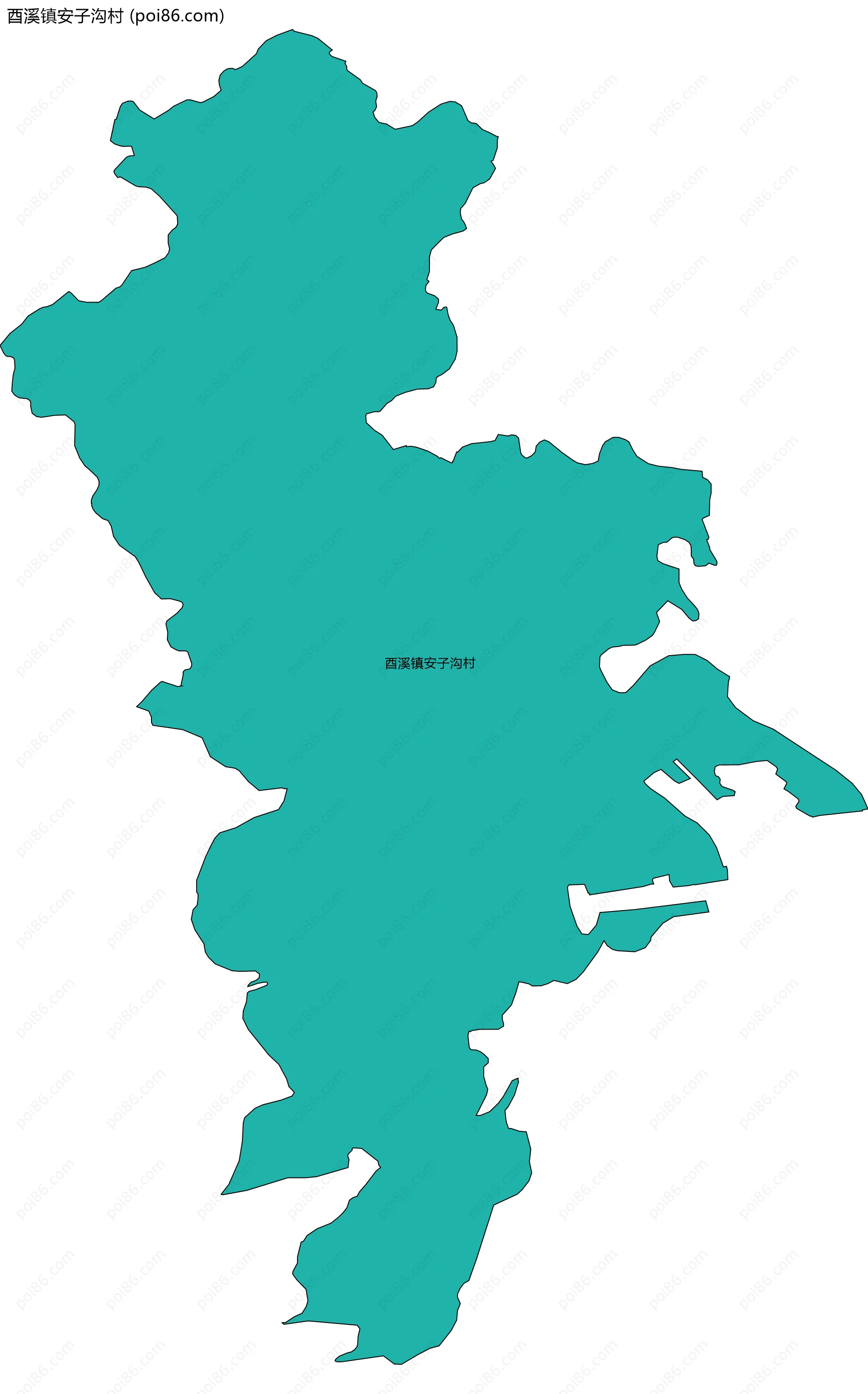 酉溪镇安子沟村边界地图