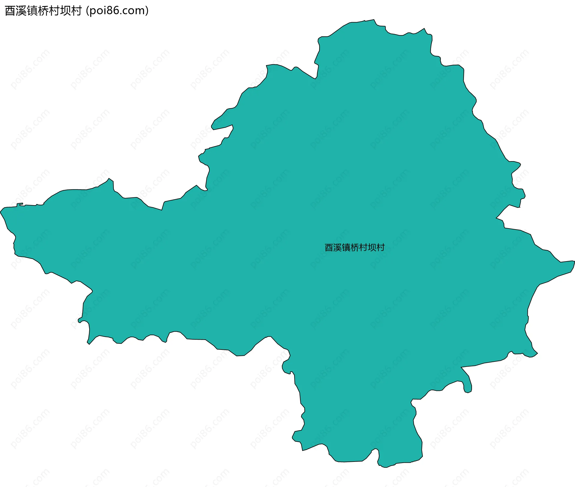 酉溪镇桥村坝村边界地图