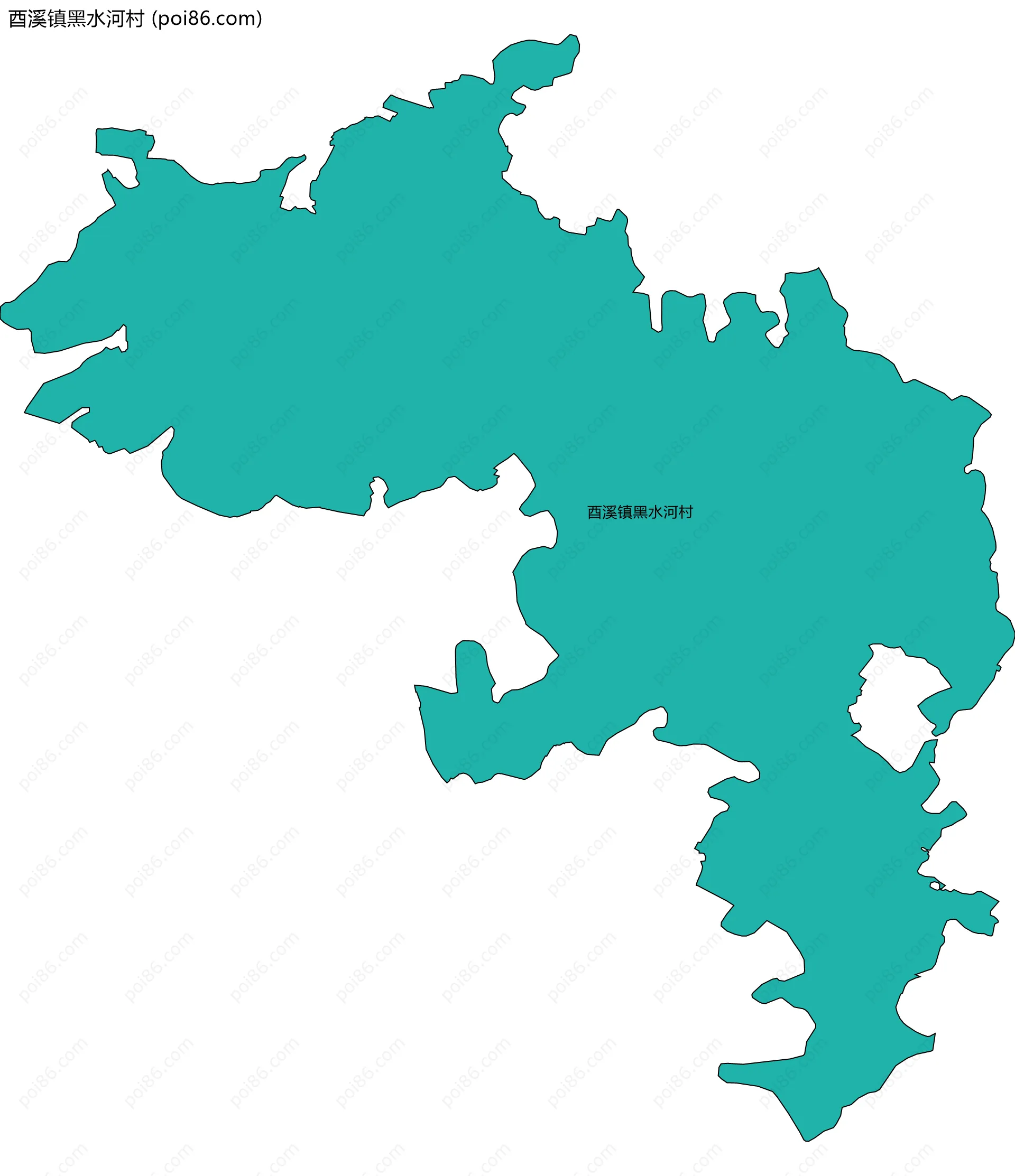 酉溪镇黑水河村边界地图