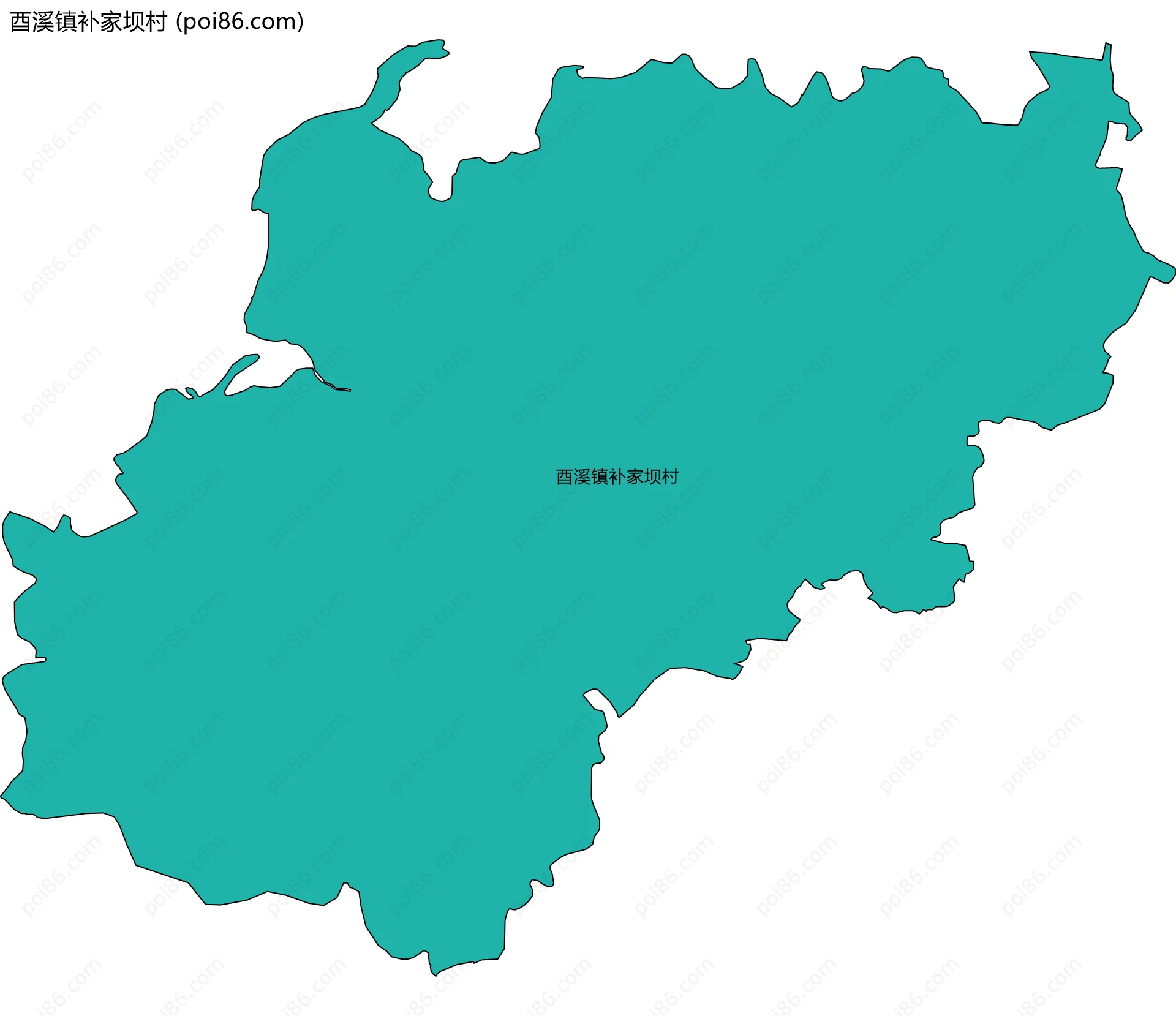 酉溪镇补家坝村边界地图