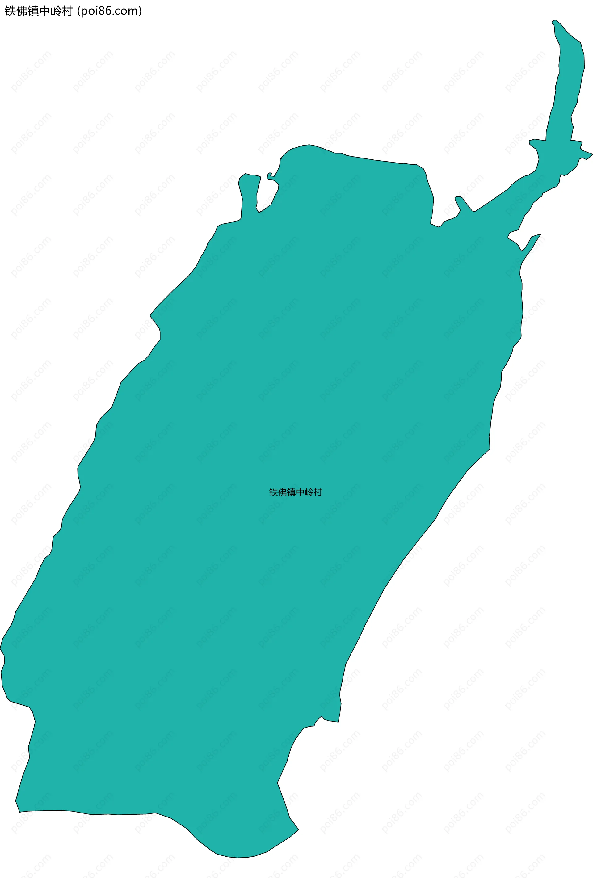 铁佛镇中岭村边界地图