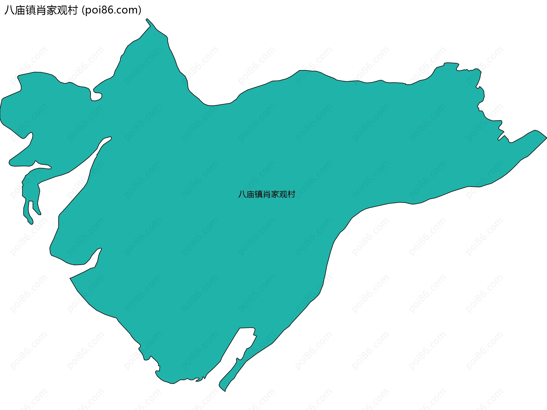 八庙镇肖家观村边界地图