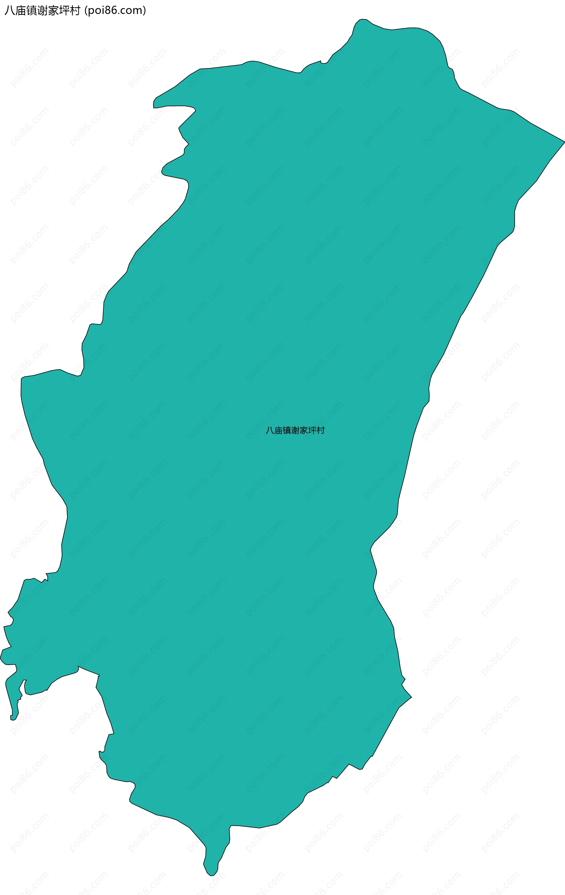 八庙镇谢家坪村边界地图