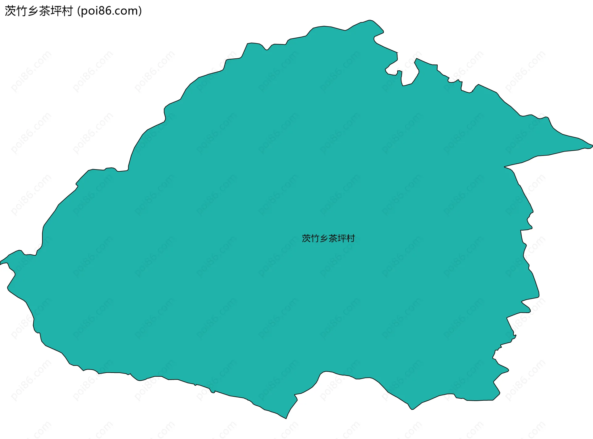 茨竹乡茶坪村边界地图