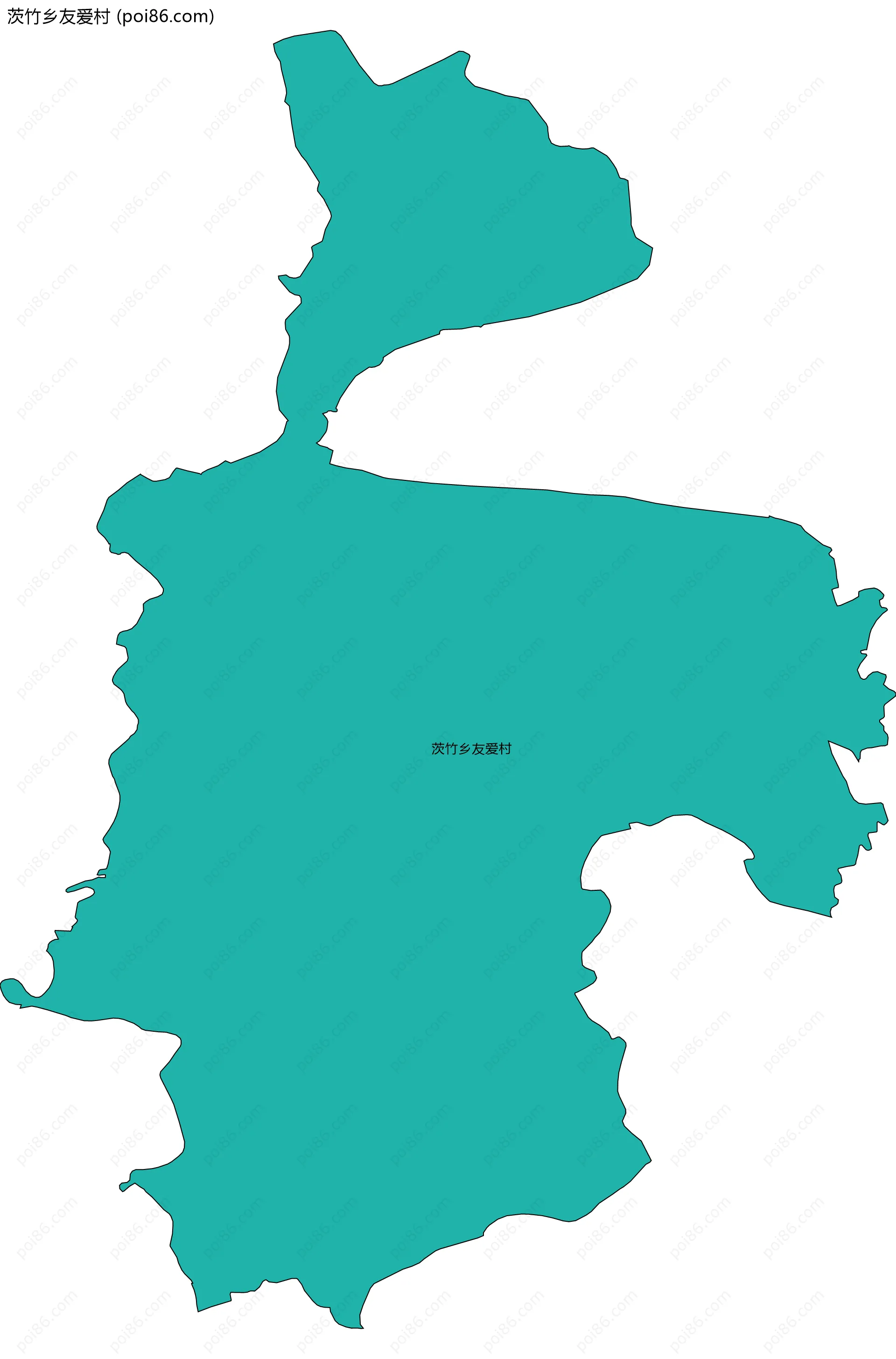 茨竹乡友爱村边界地图