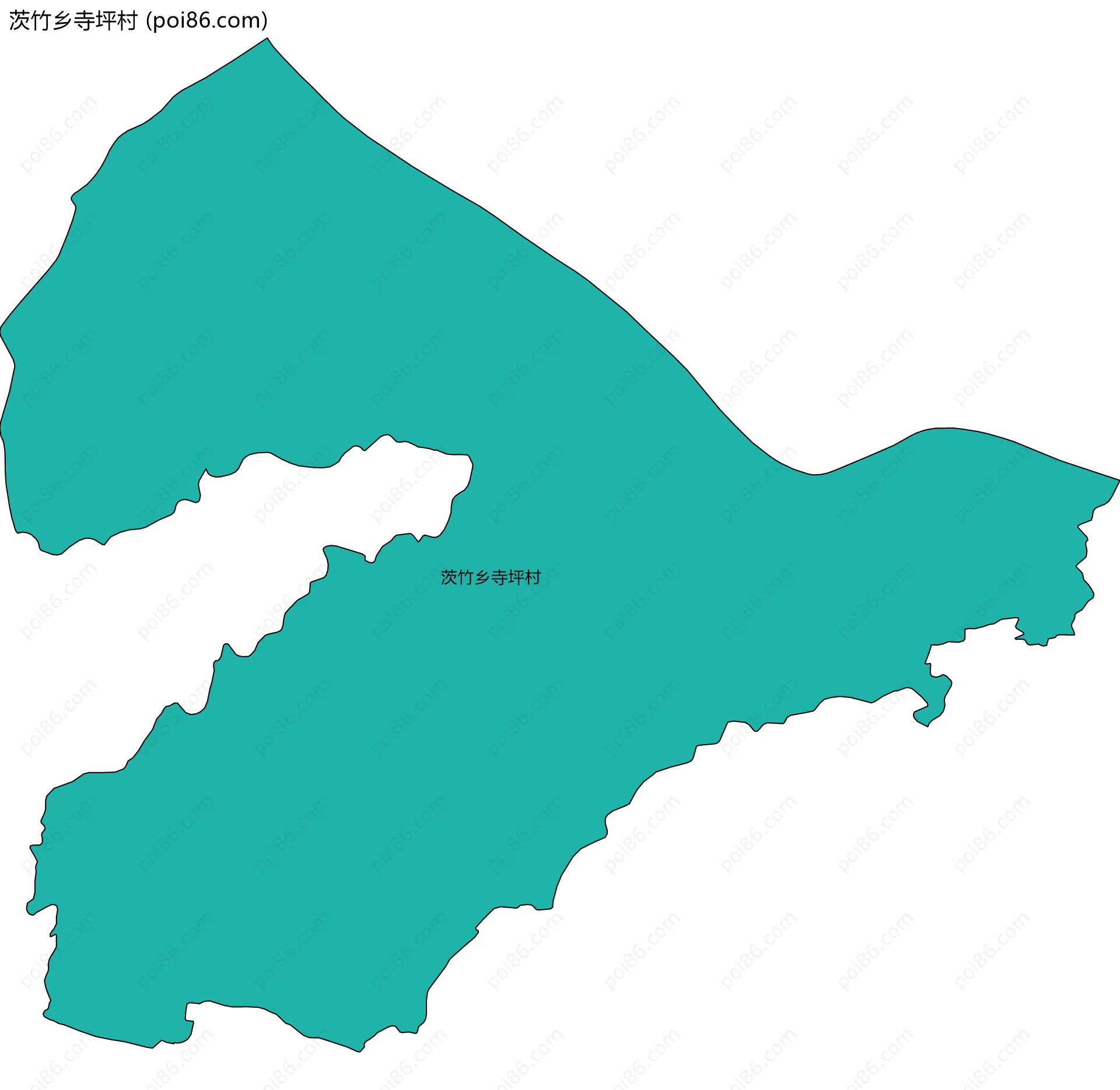 茨竹乡寺坪村边界地图