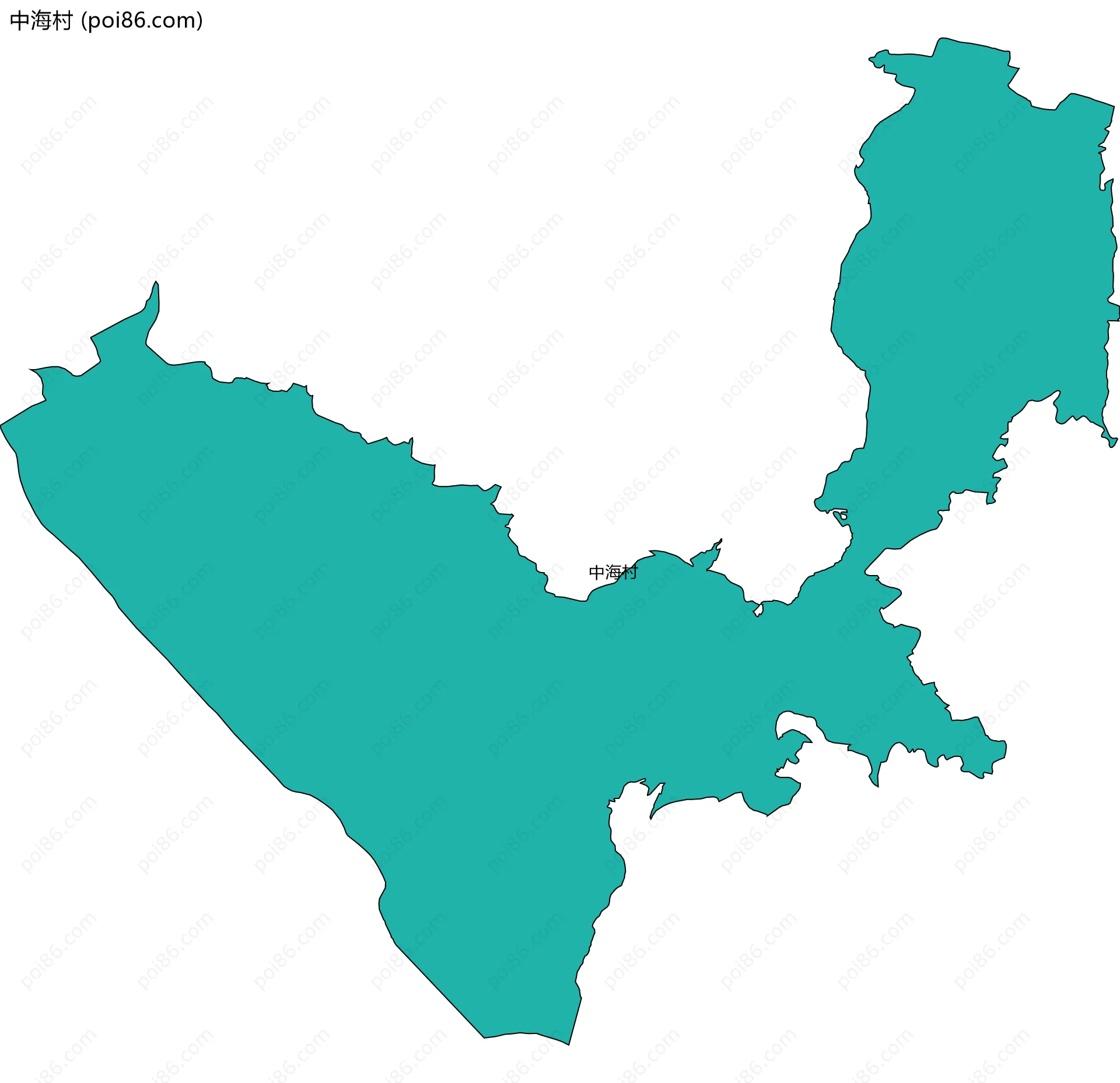 中海村边界地图
