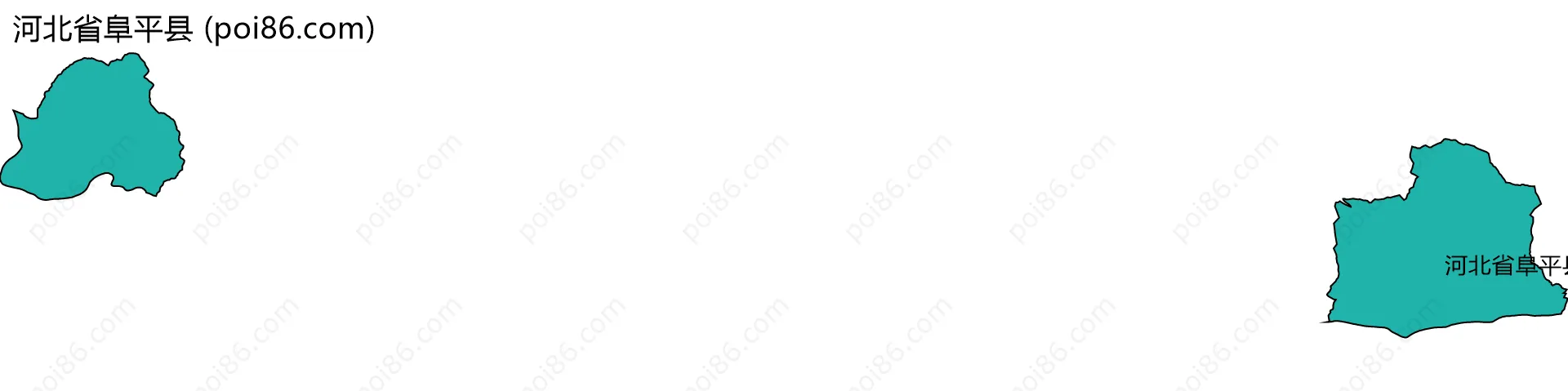 河北省阜平县边界地图