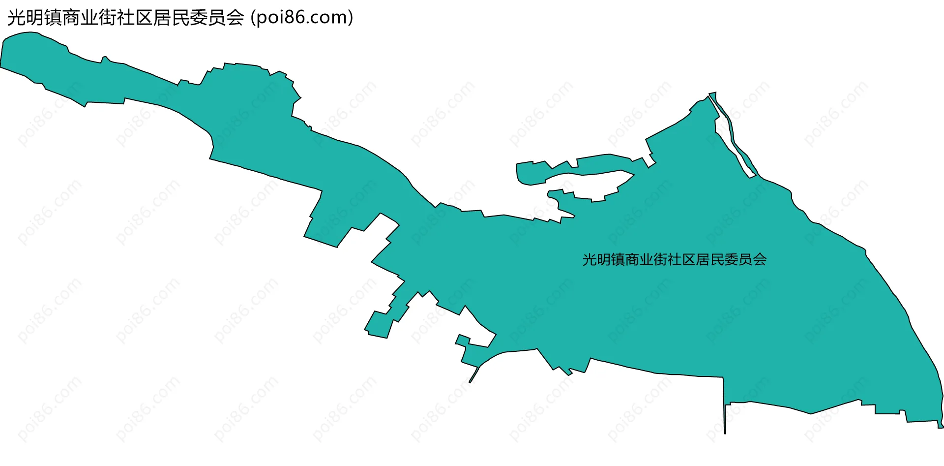 光明镇商业街社区居民委员会边界地图
