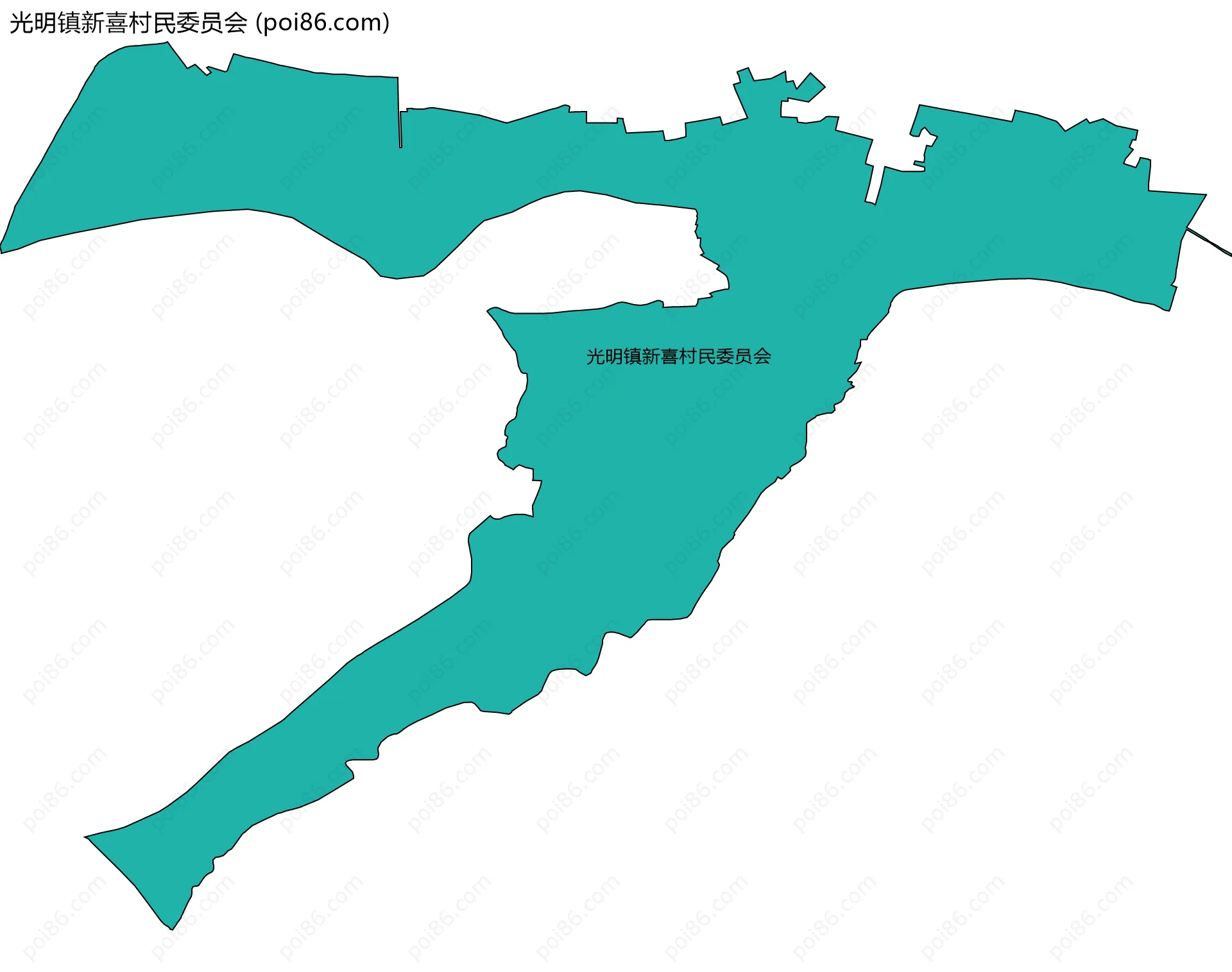 光明镇新喜村民委员会边界地图
