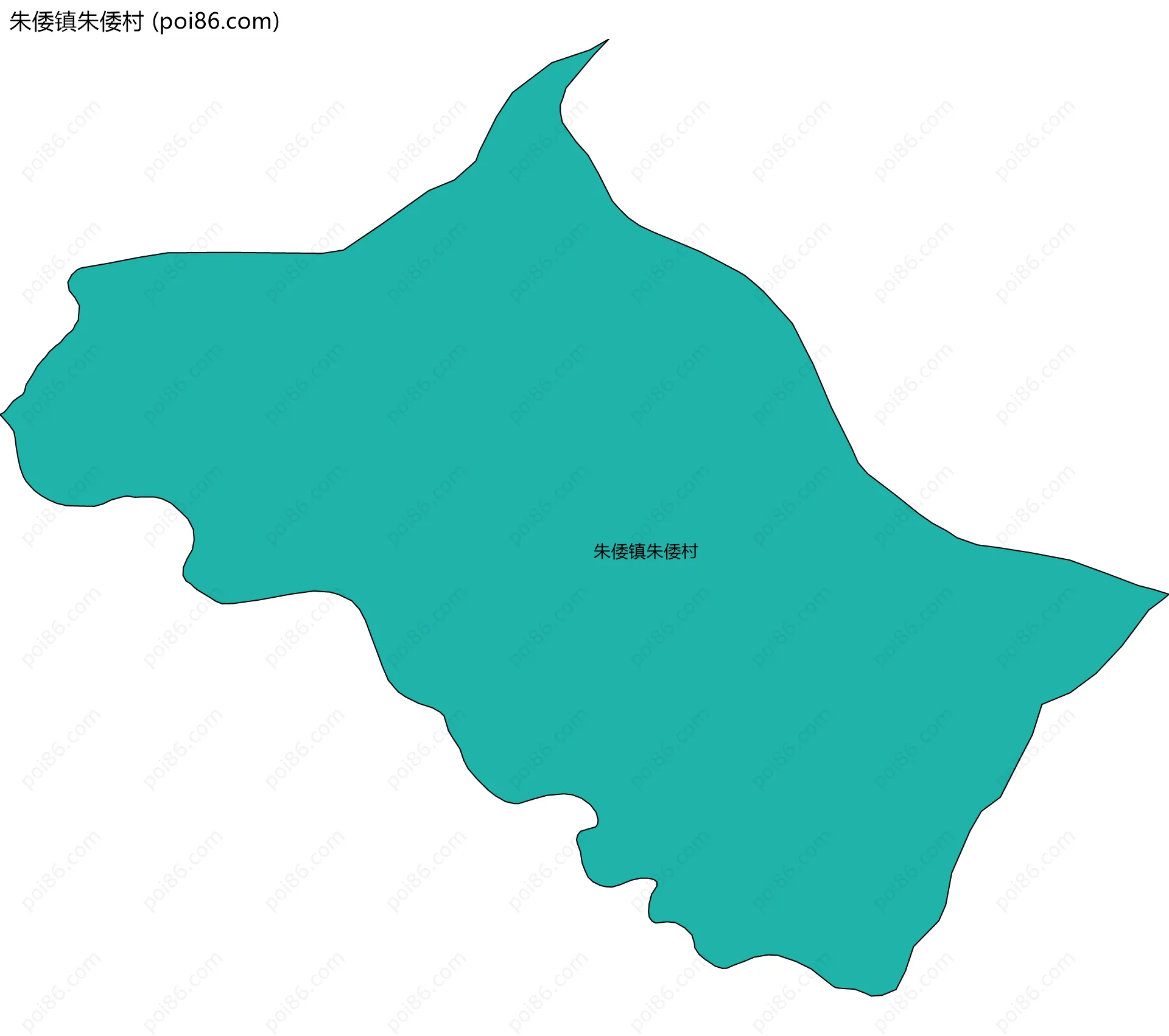 朱倭镇朱倭村边界地图