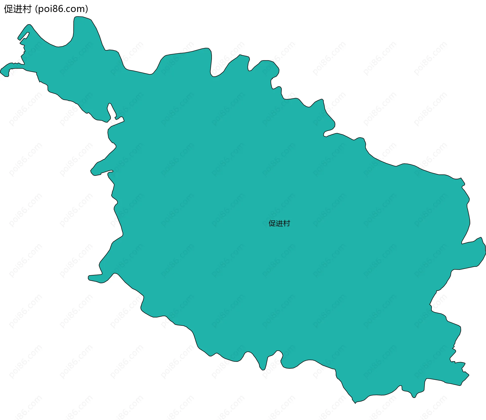 促进村边界地图