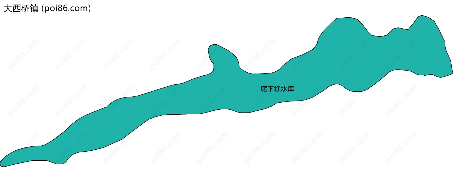 大西桥镇边界地图(五级行政区划)