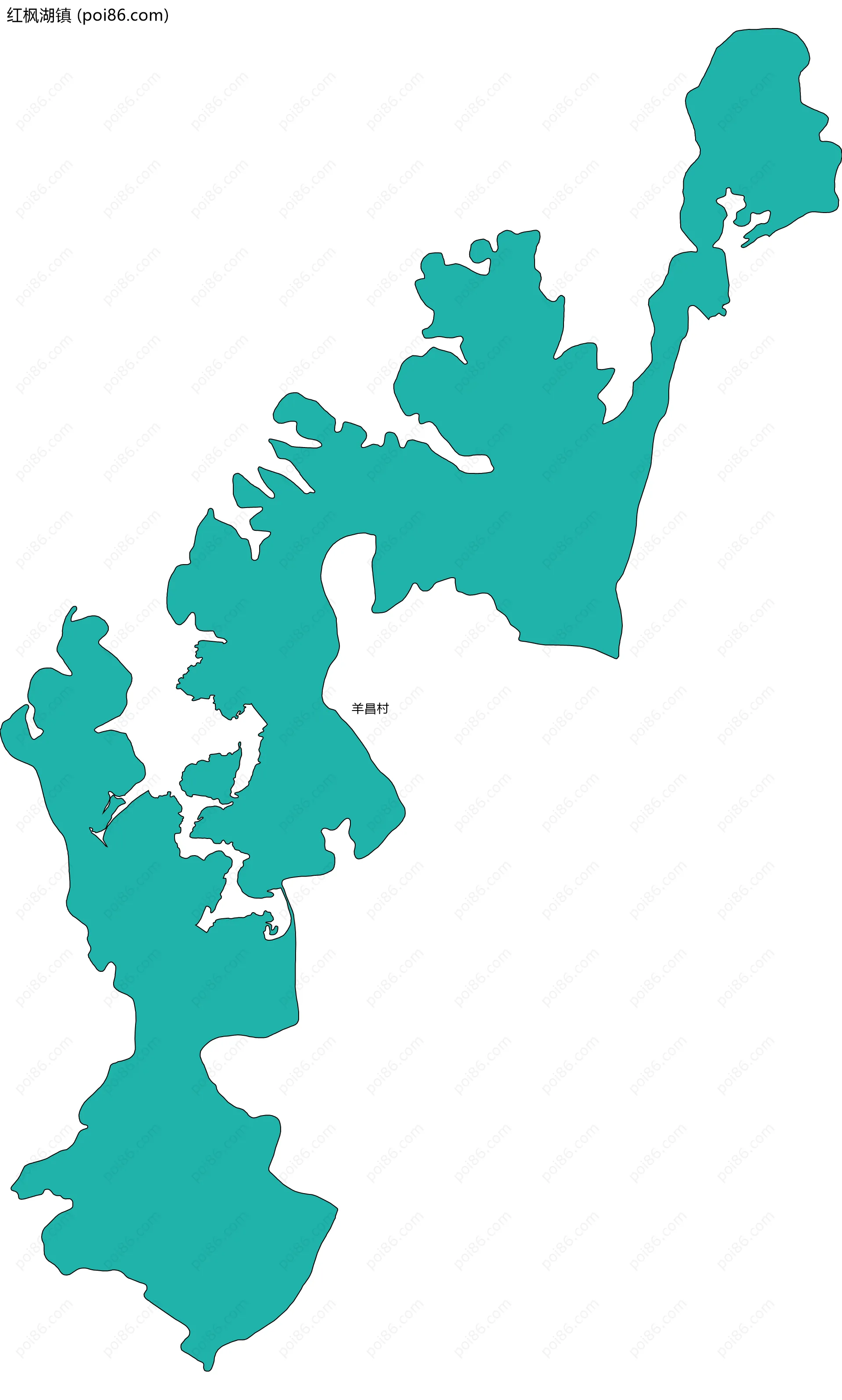 红枫湖镇边界地图(五级行政区划)