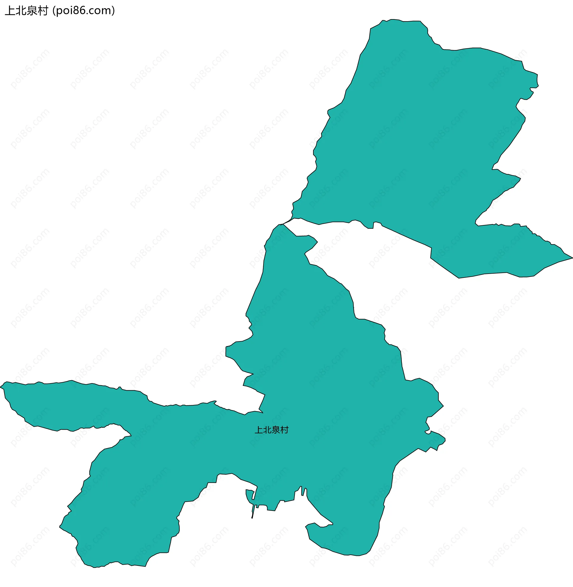 上北泉村边界地图
