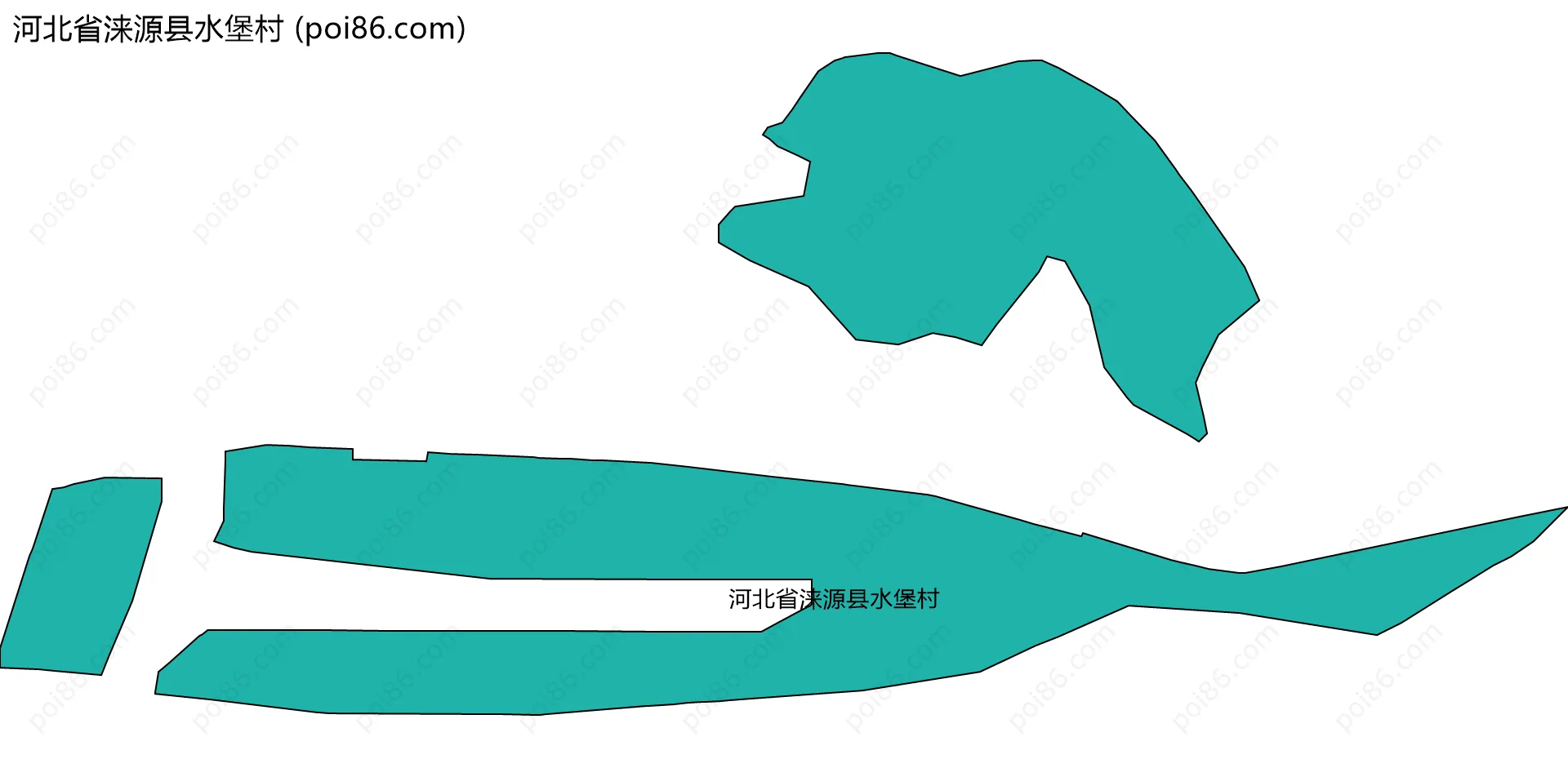 河北省涞源县水堡村边界地图