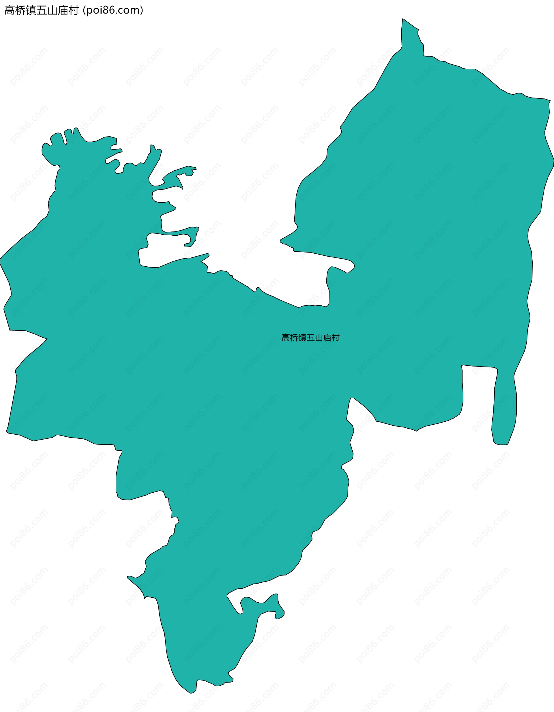 高桥镇五山庙村边界地图