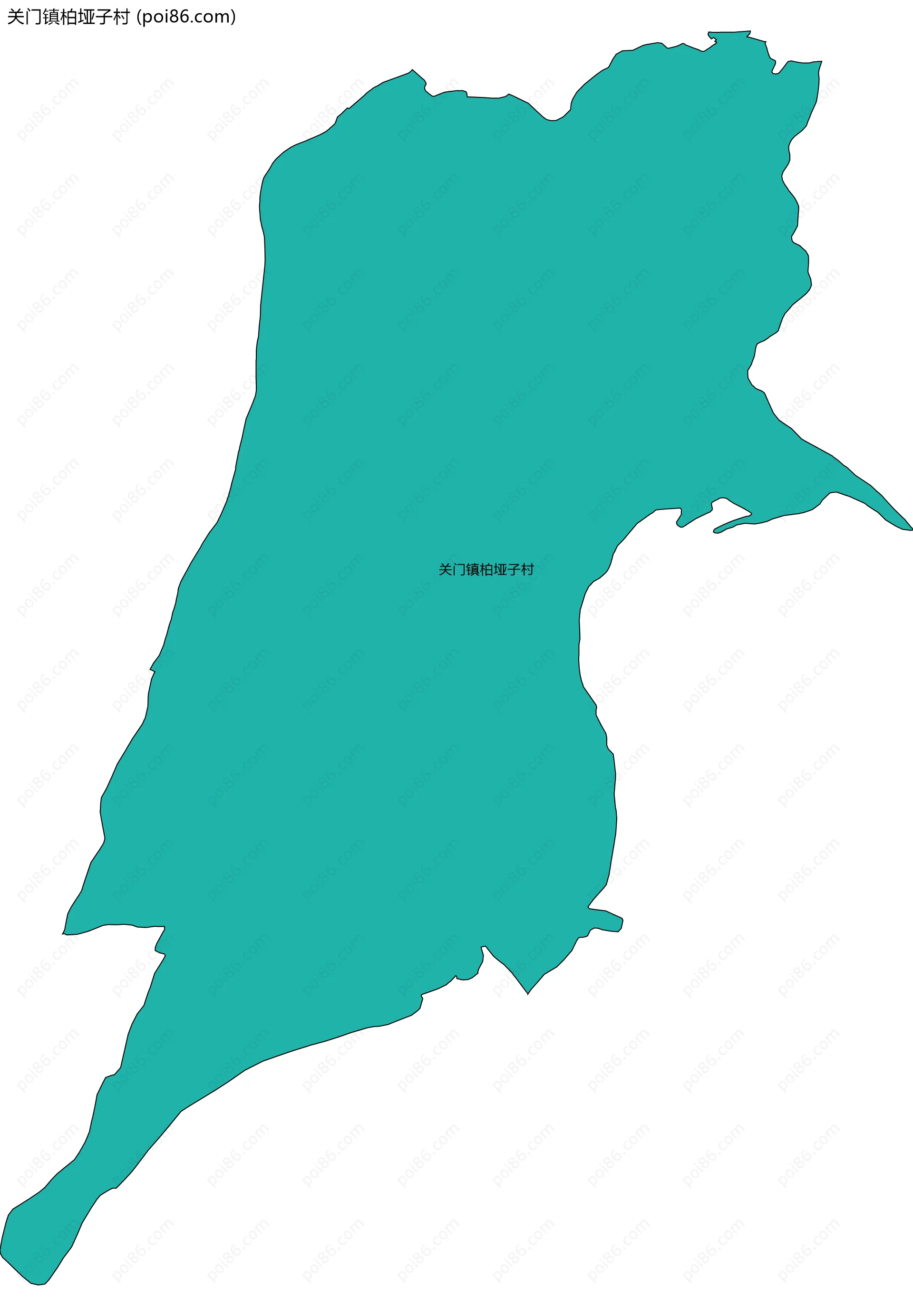 关门镇柏垭子村边界地图