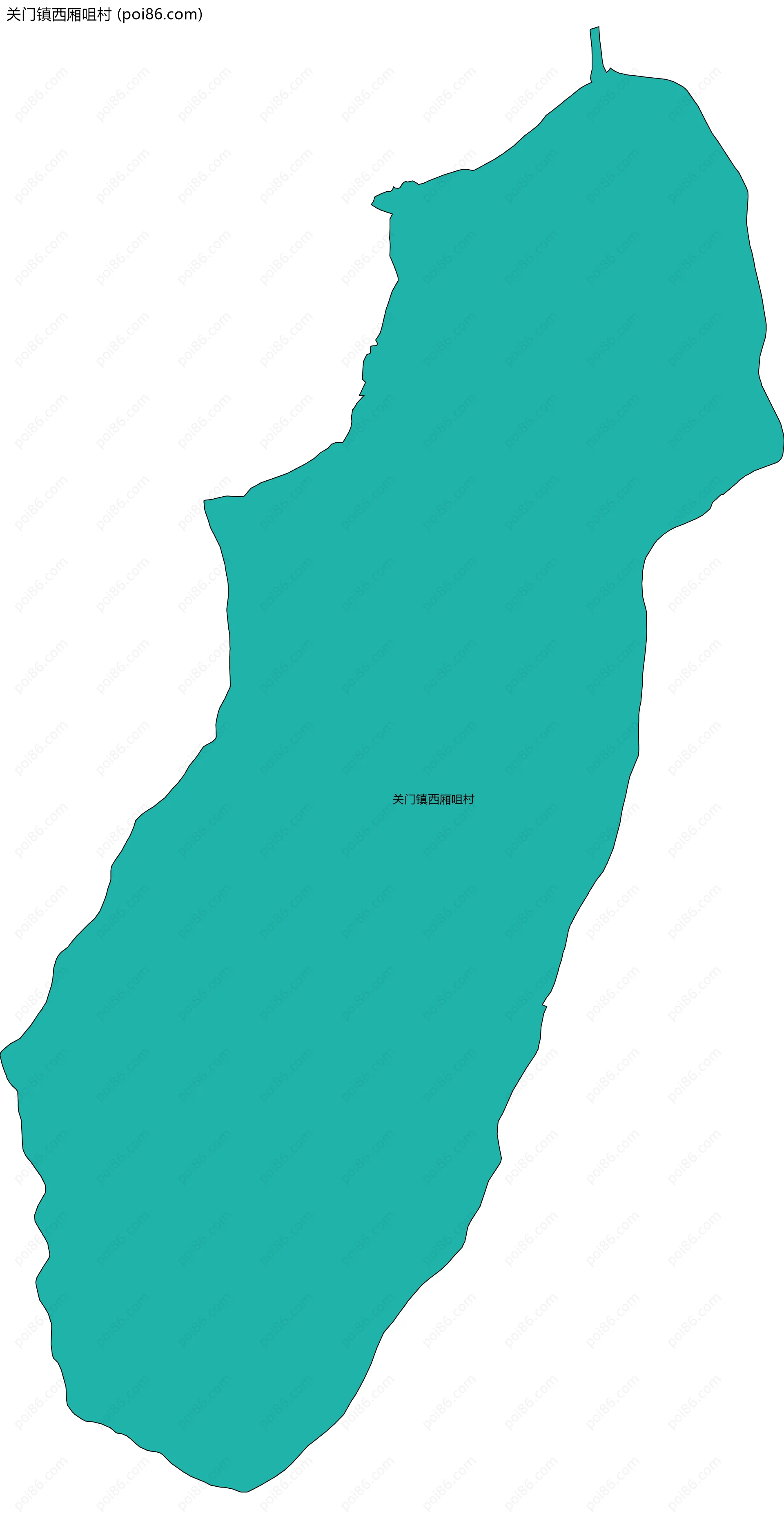 关门镇西厢咀村边界地图
