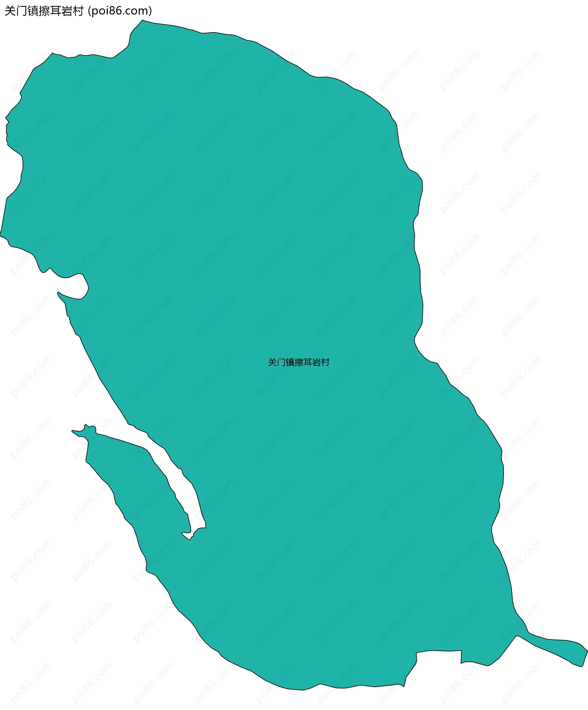 关门镇擦耳岩村边界地图