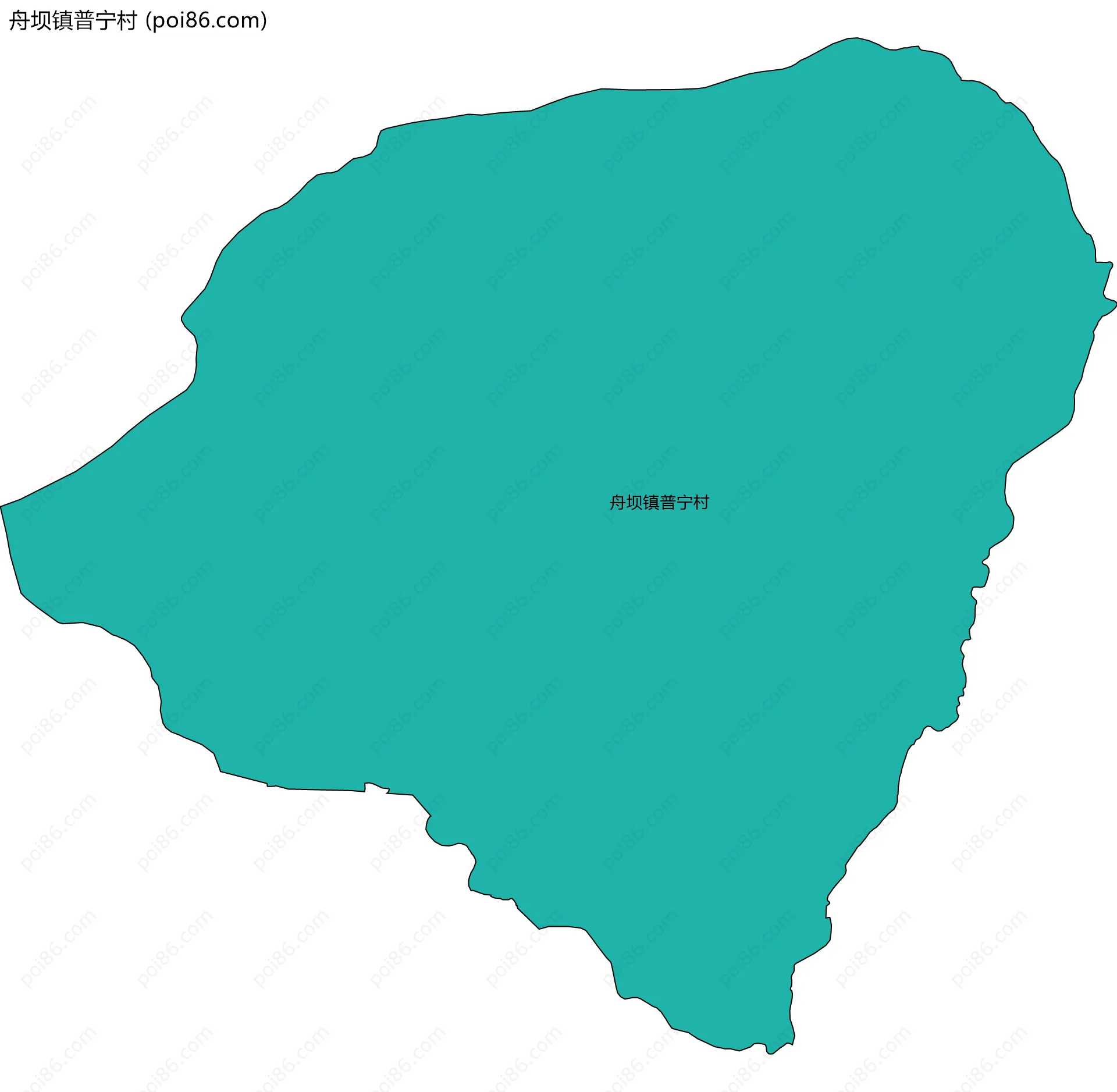 舟坝镇普宁村边界地图