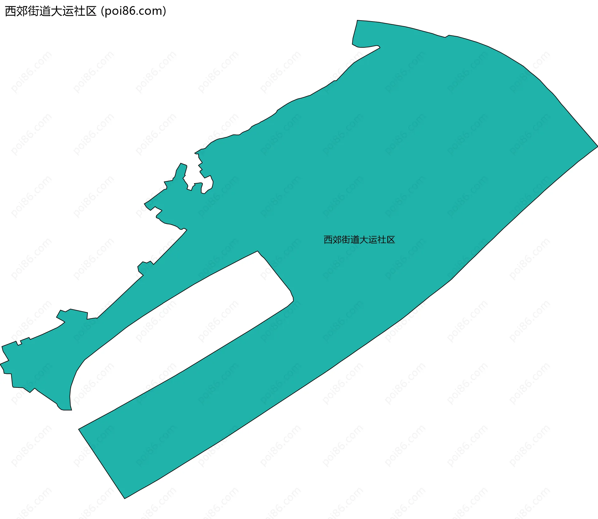 西郊街道大运社区边界地图