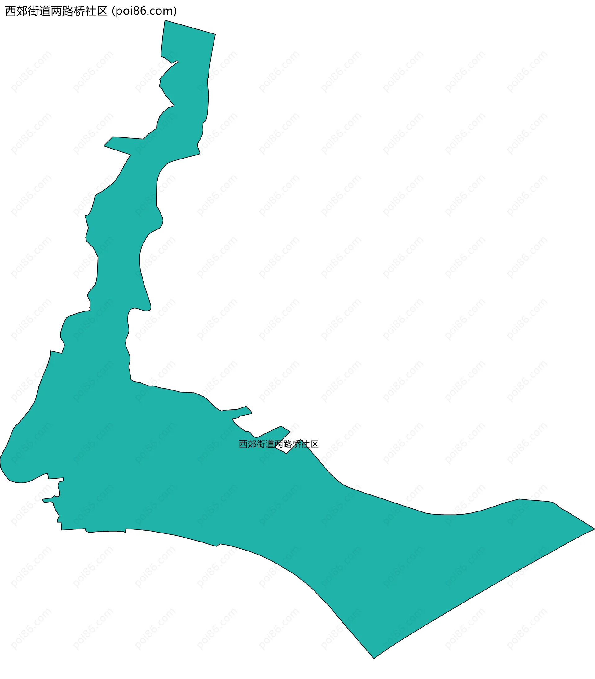 西郊街道两路桥社区边界地图