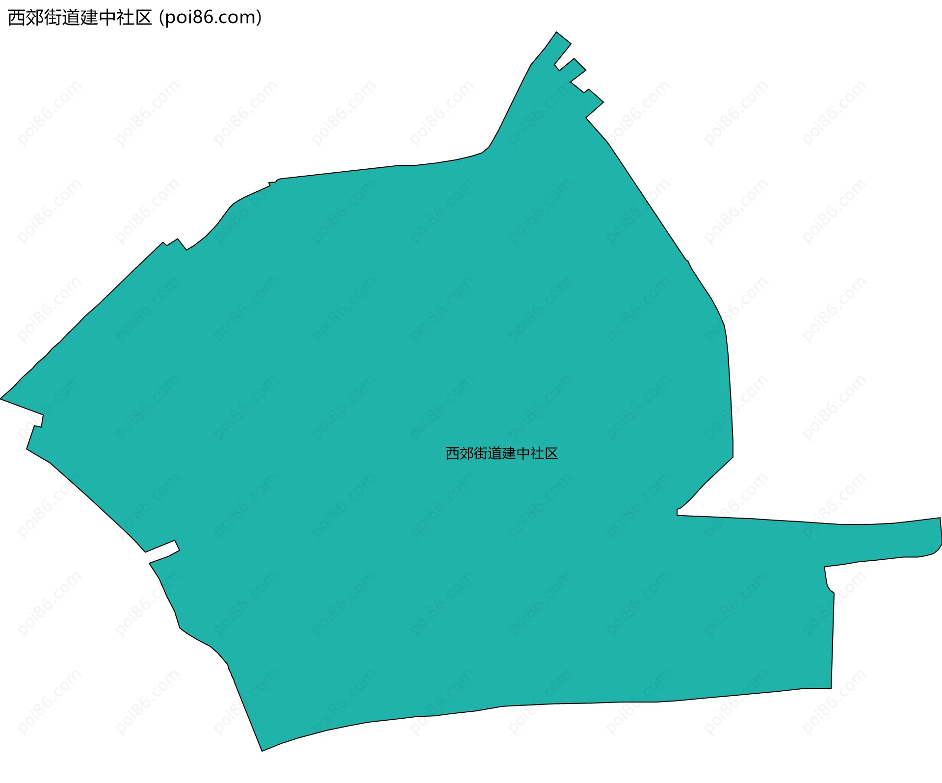 西郊街道建中社区边界地图
