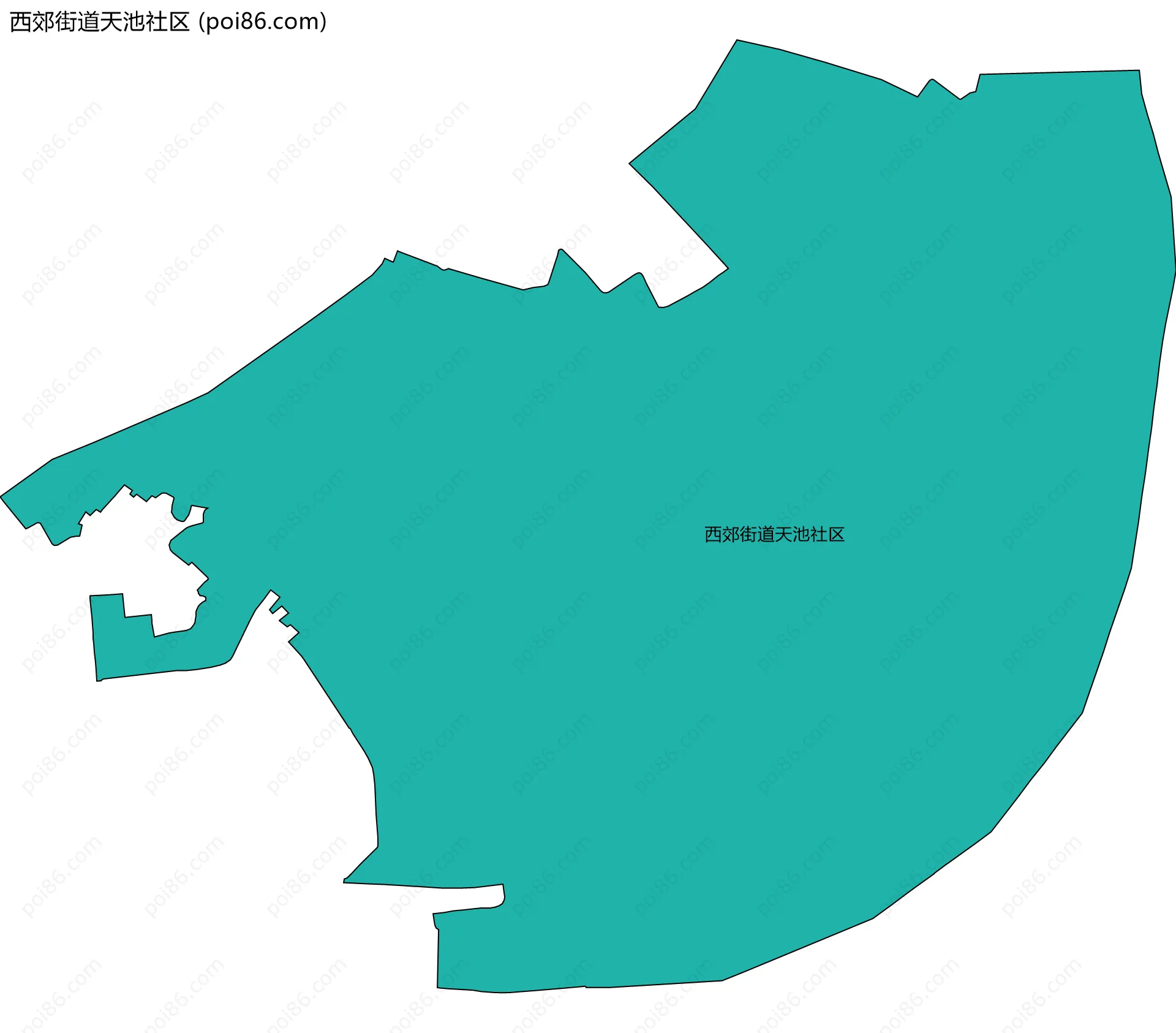 西郊街道天池社区边界地图
