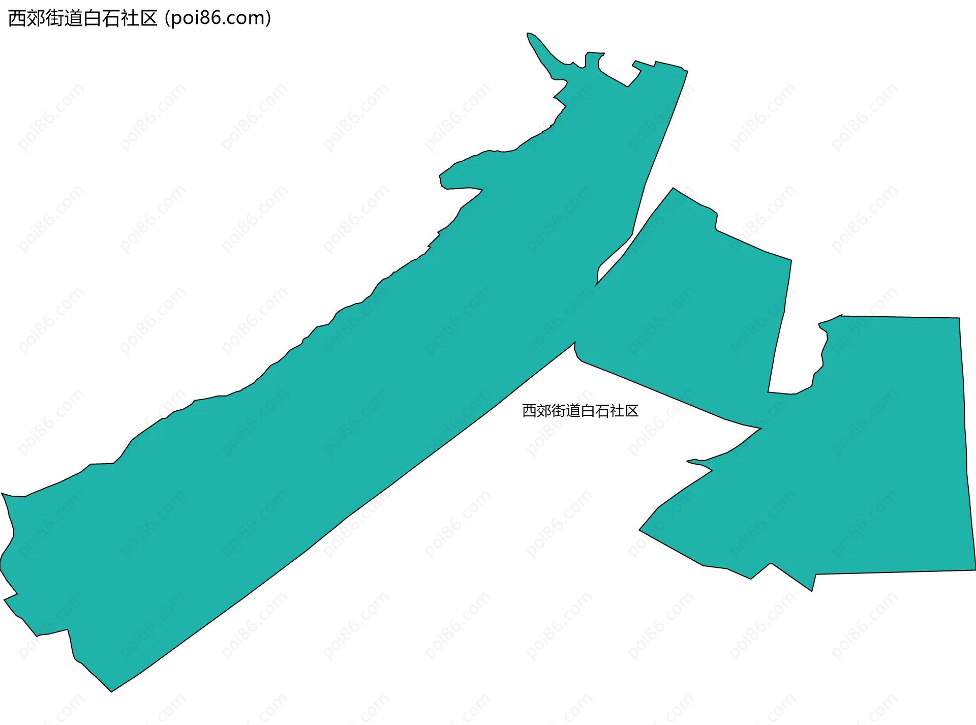 西郊街道白石社区边界地图