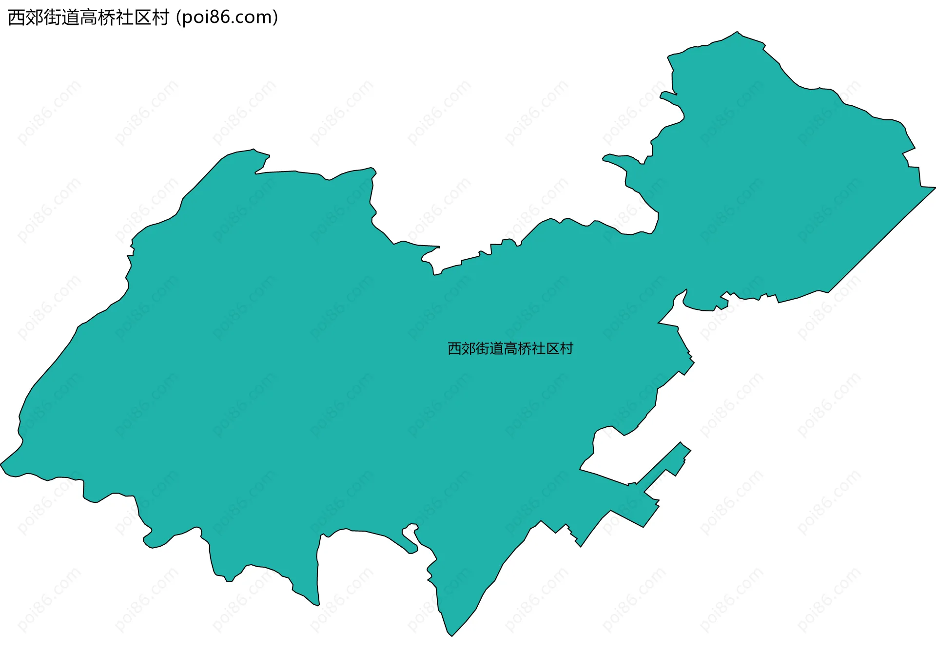 西郊街道高桥社区村边界地图