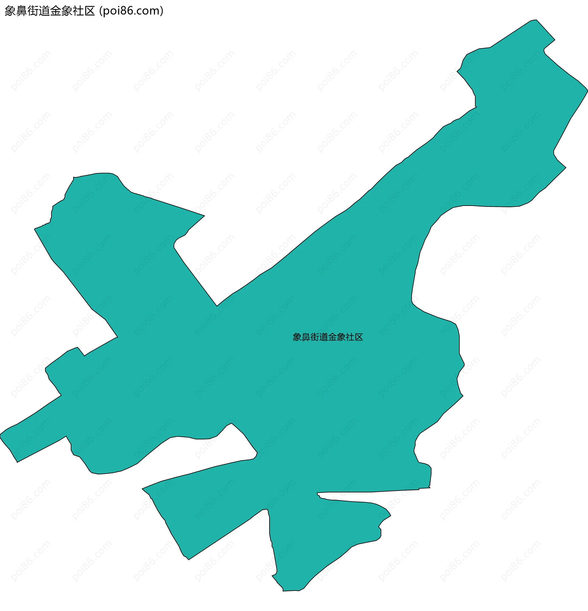 象鼻街道金象社区边界地图