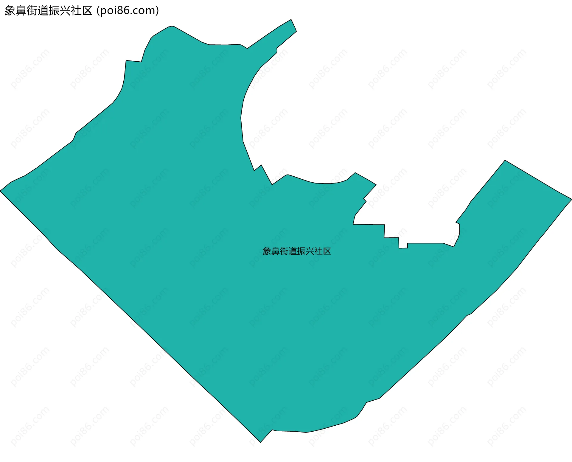 象鼻街道振兴社区边界地图
