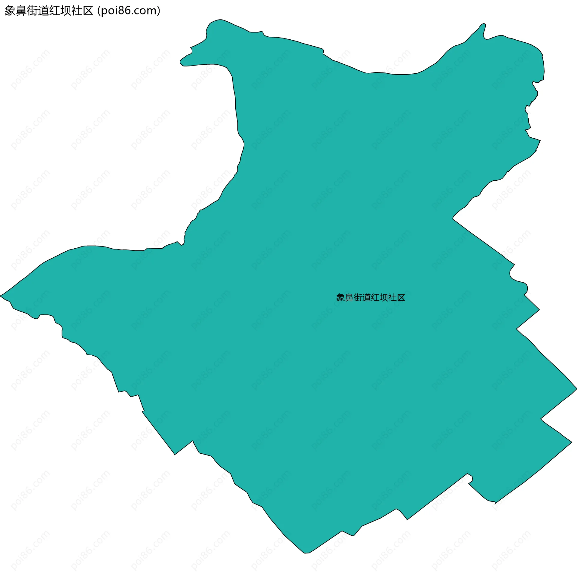 象鼻街道红坝社区边界地图