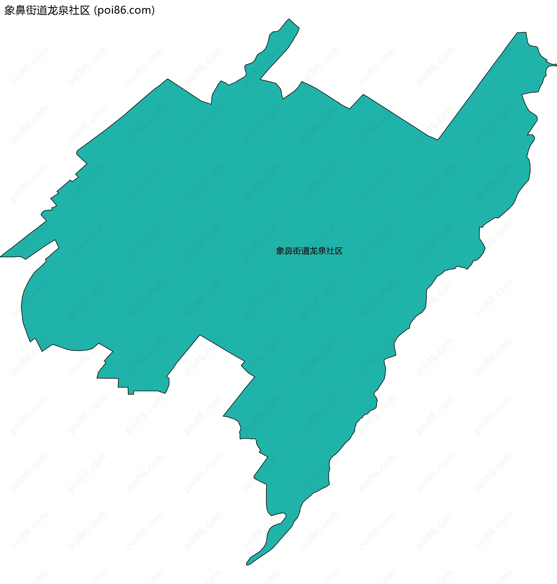 象鼻街道龙泉社区边界地图