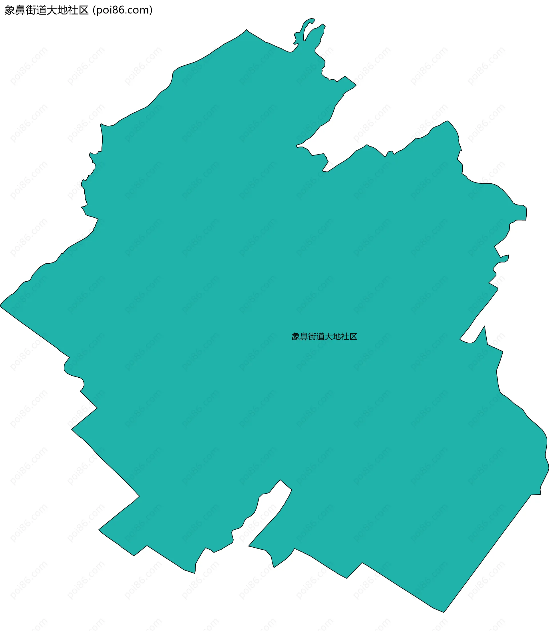 象鼻街道大地社区边界地图