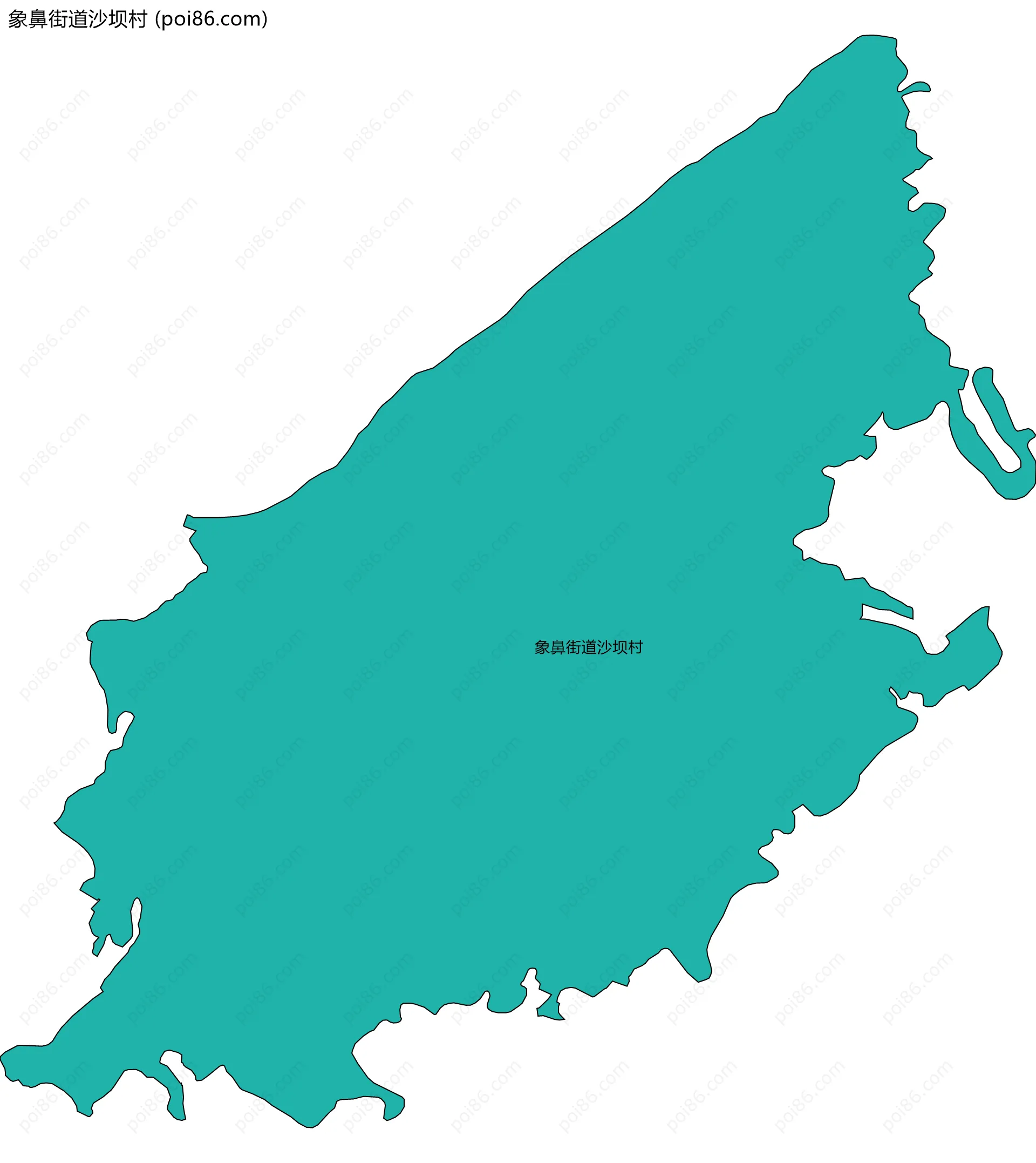 象鼻街道沙坝村边界地图
