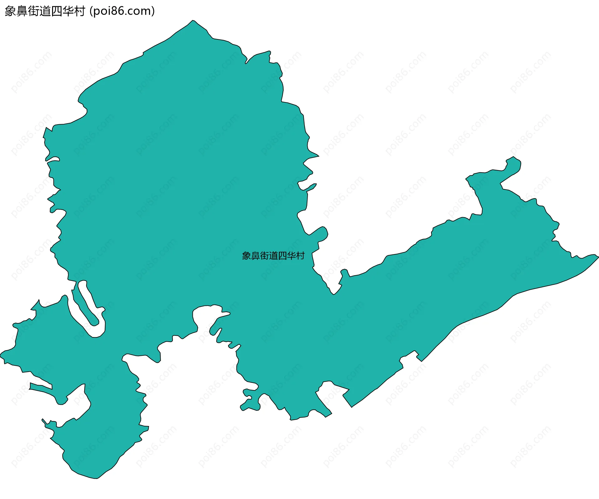 象鼻街道四华村边界地图