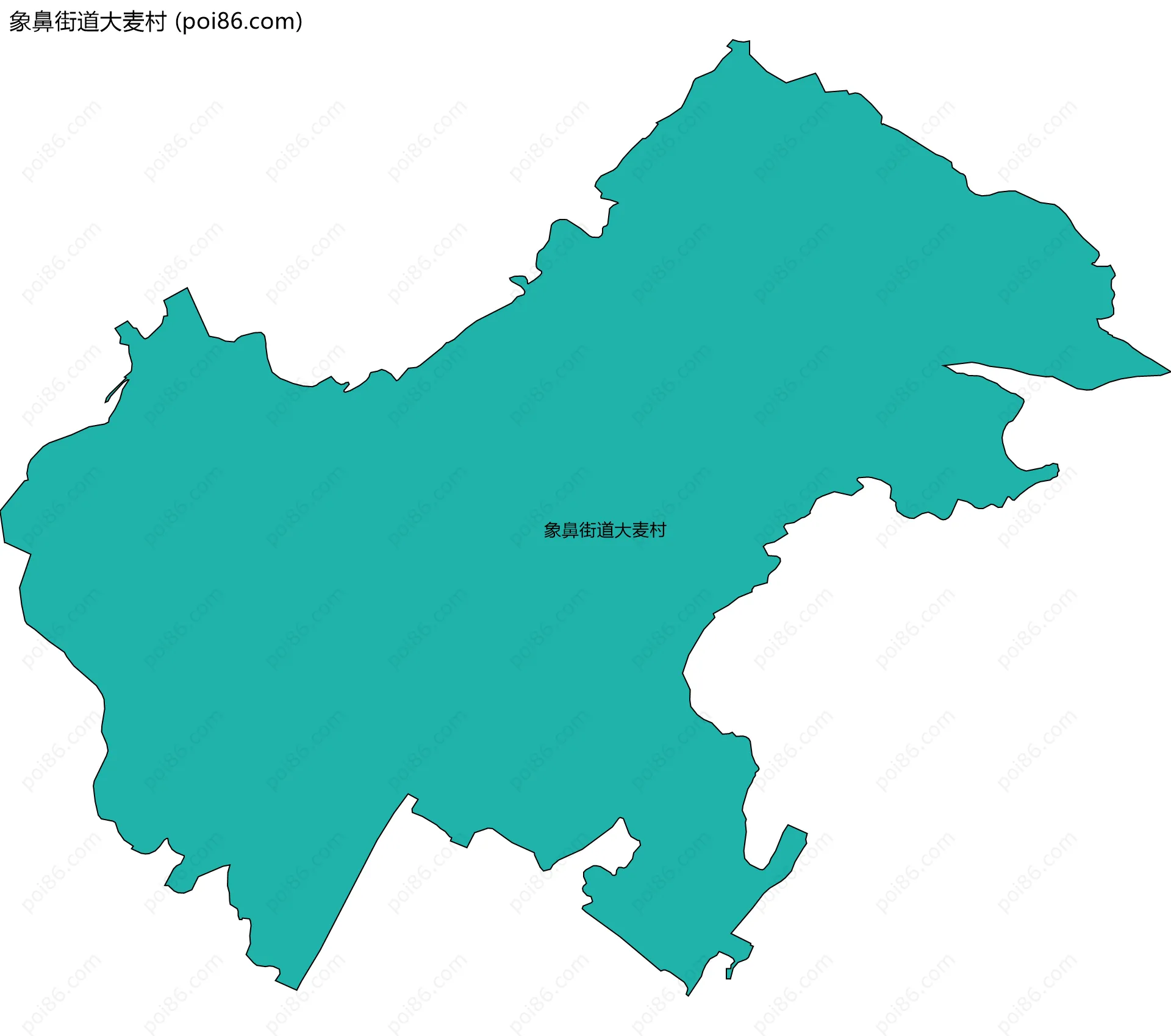 象鼻街道大麦村边界地图