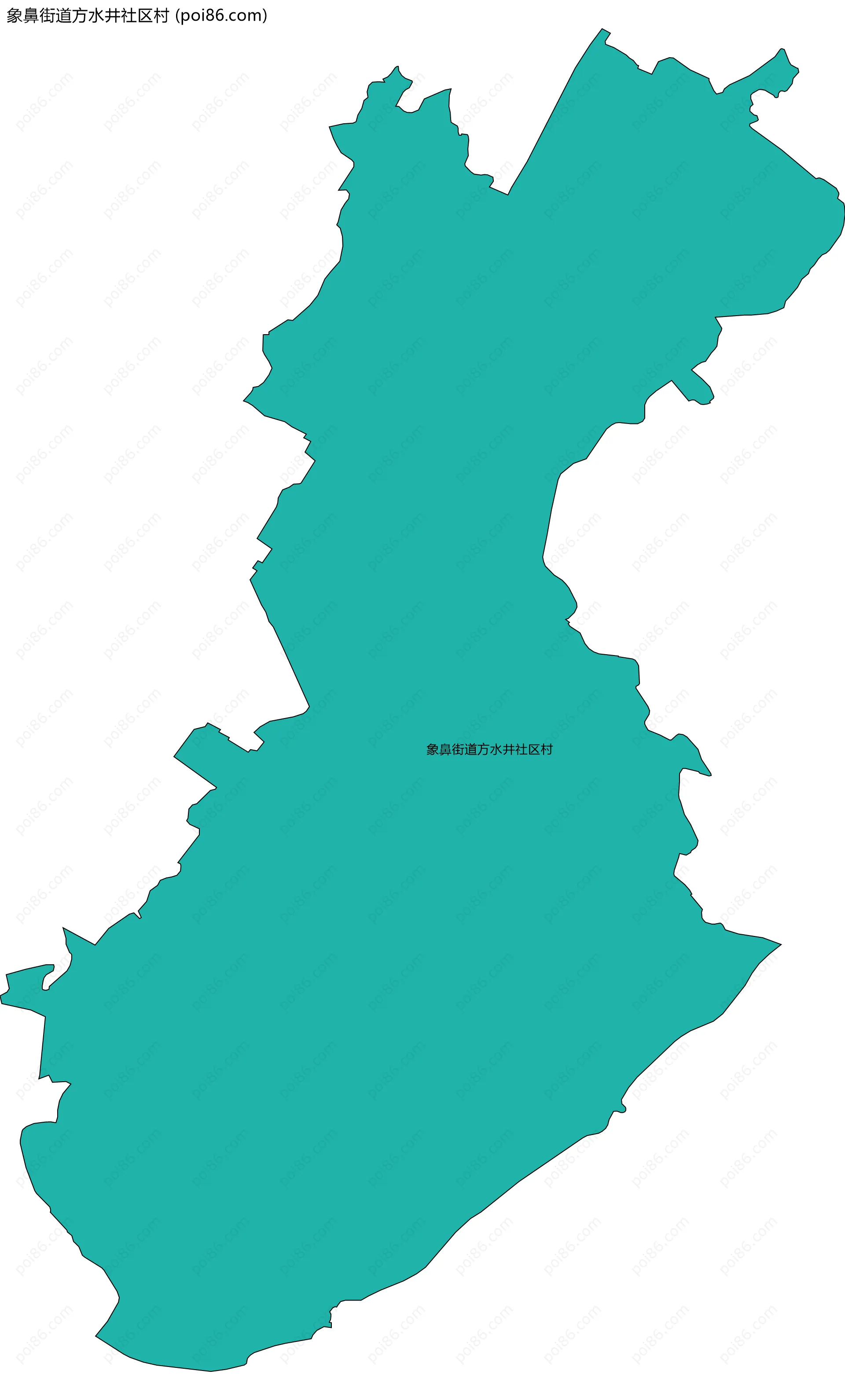 象鼻街道方水井社区村边界地图