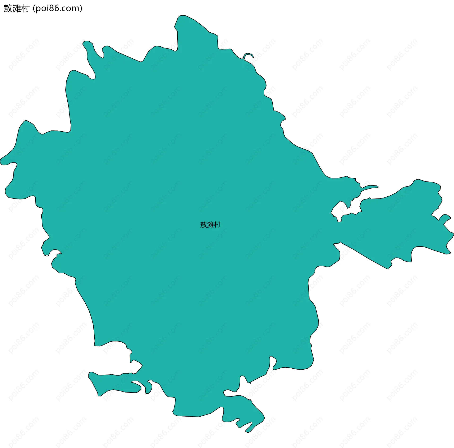 敖滩村边界地图