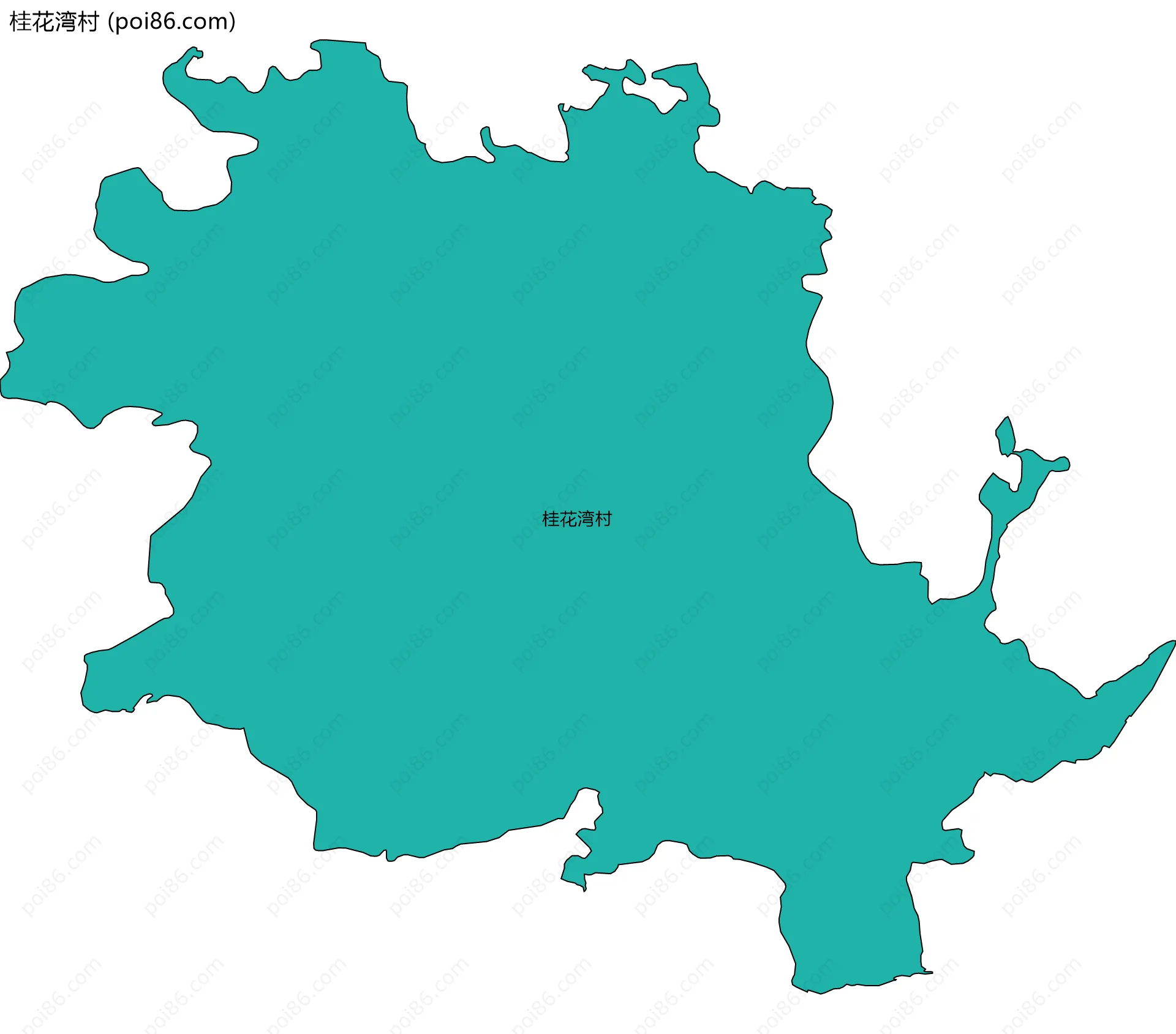 桂花湾村边界地图