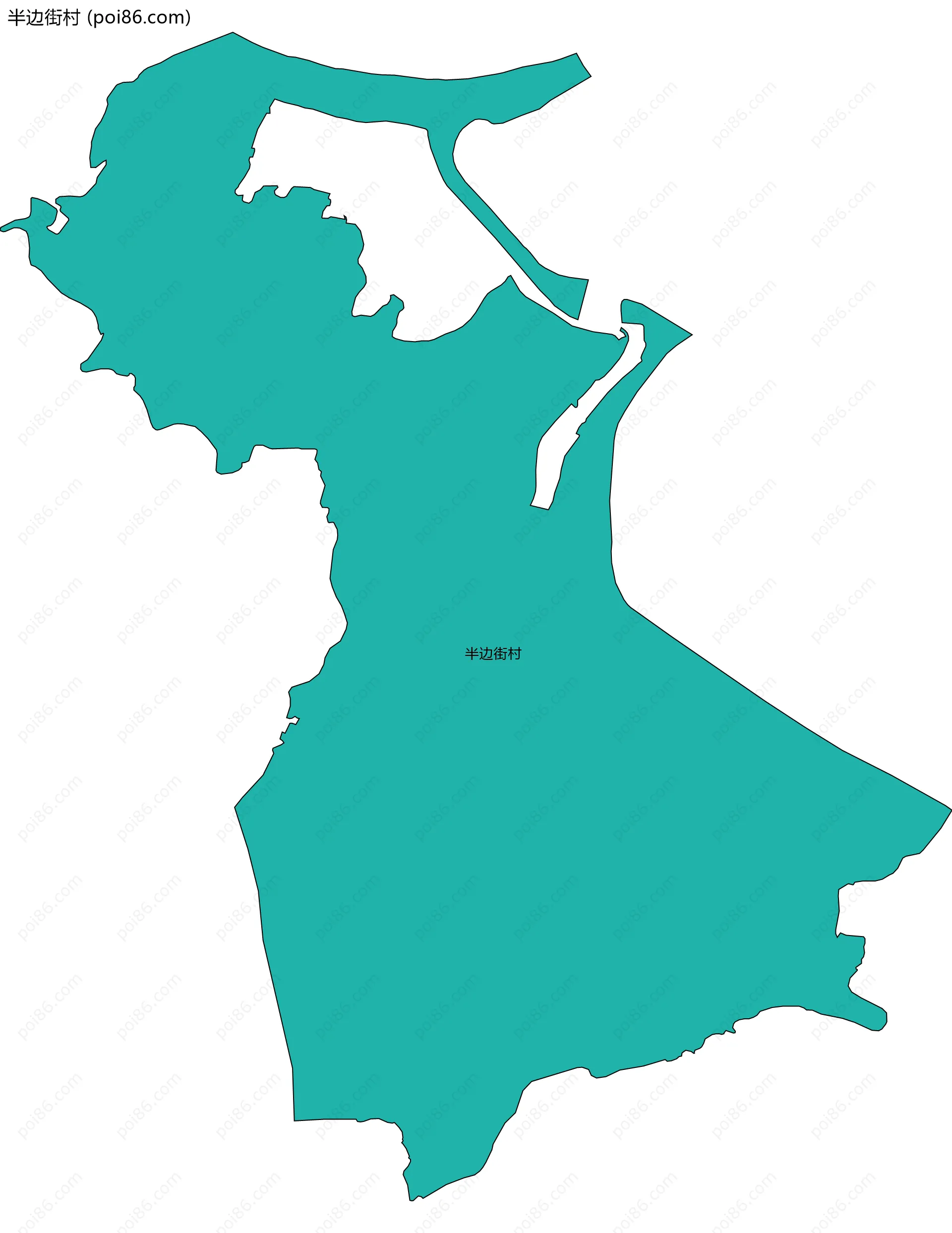 半边街村边界地图