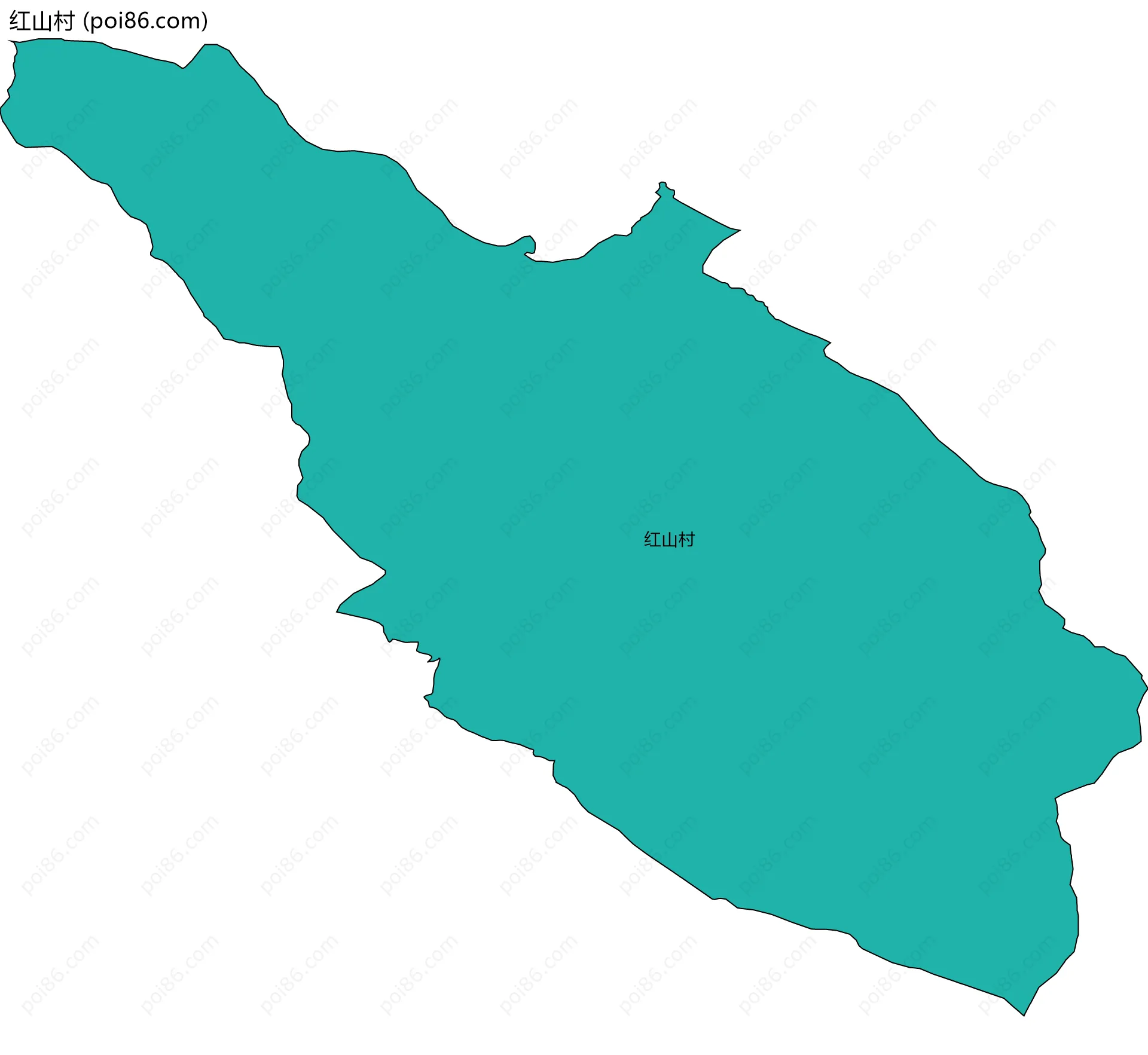 红山村边界地图