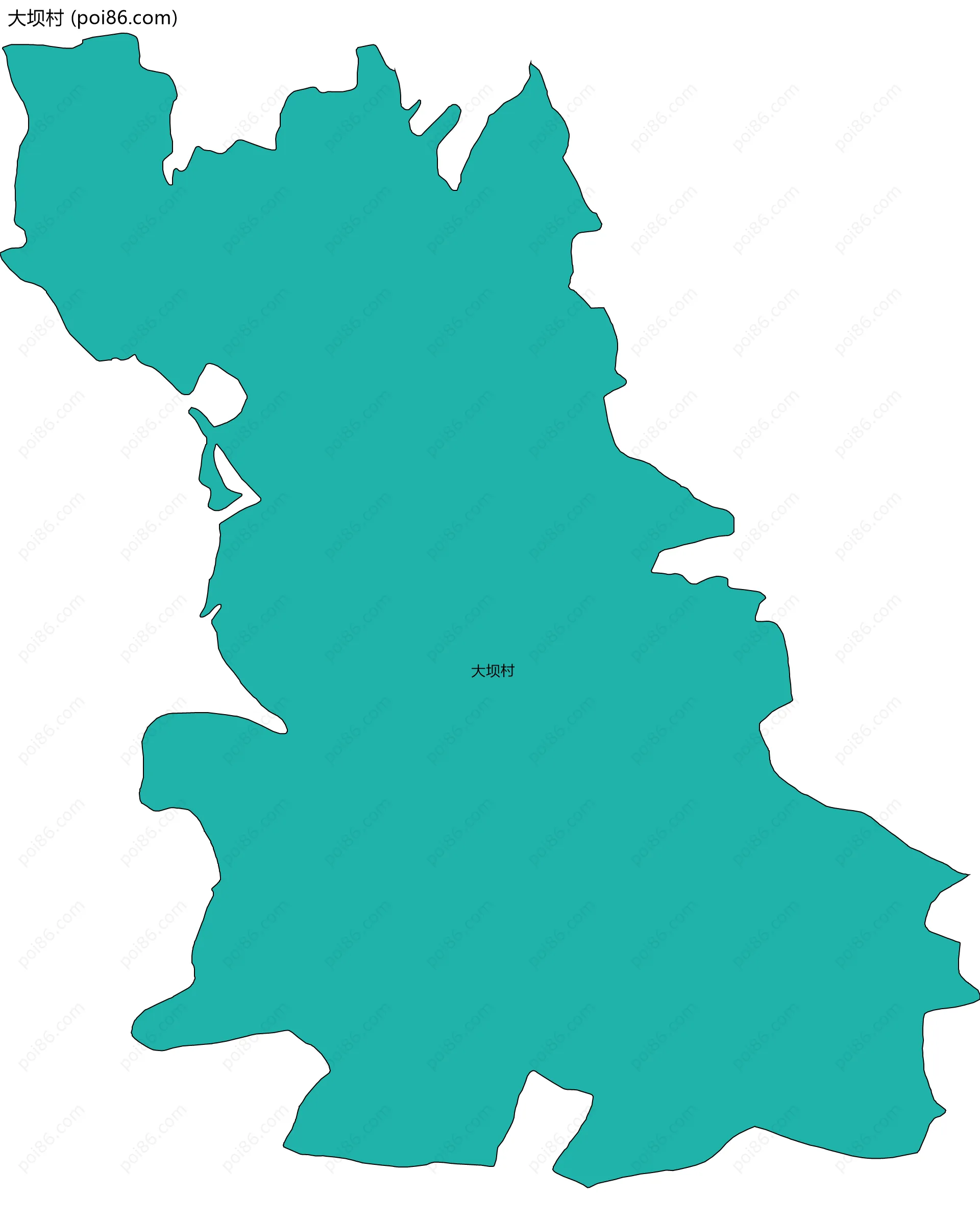 大坝村边界地图