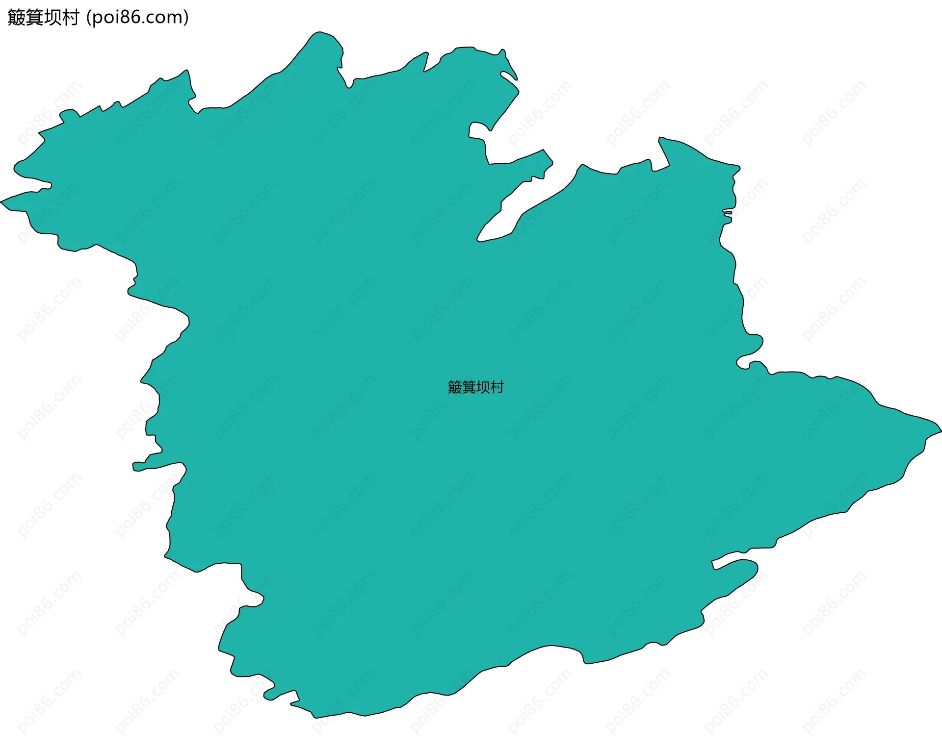 簸箕坝村边界地图