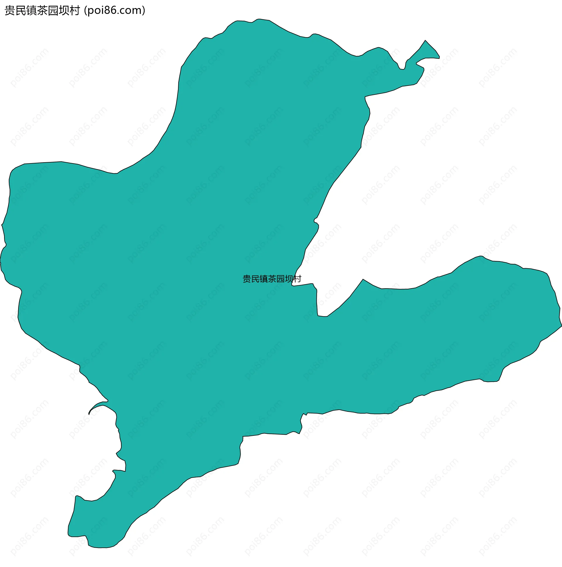 贵民镇茶园坝村边界地图