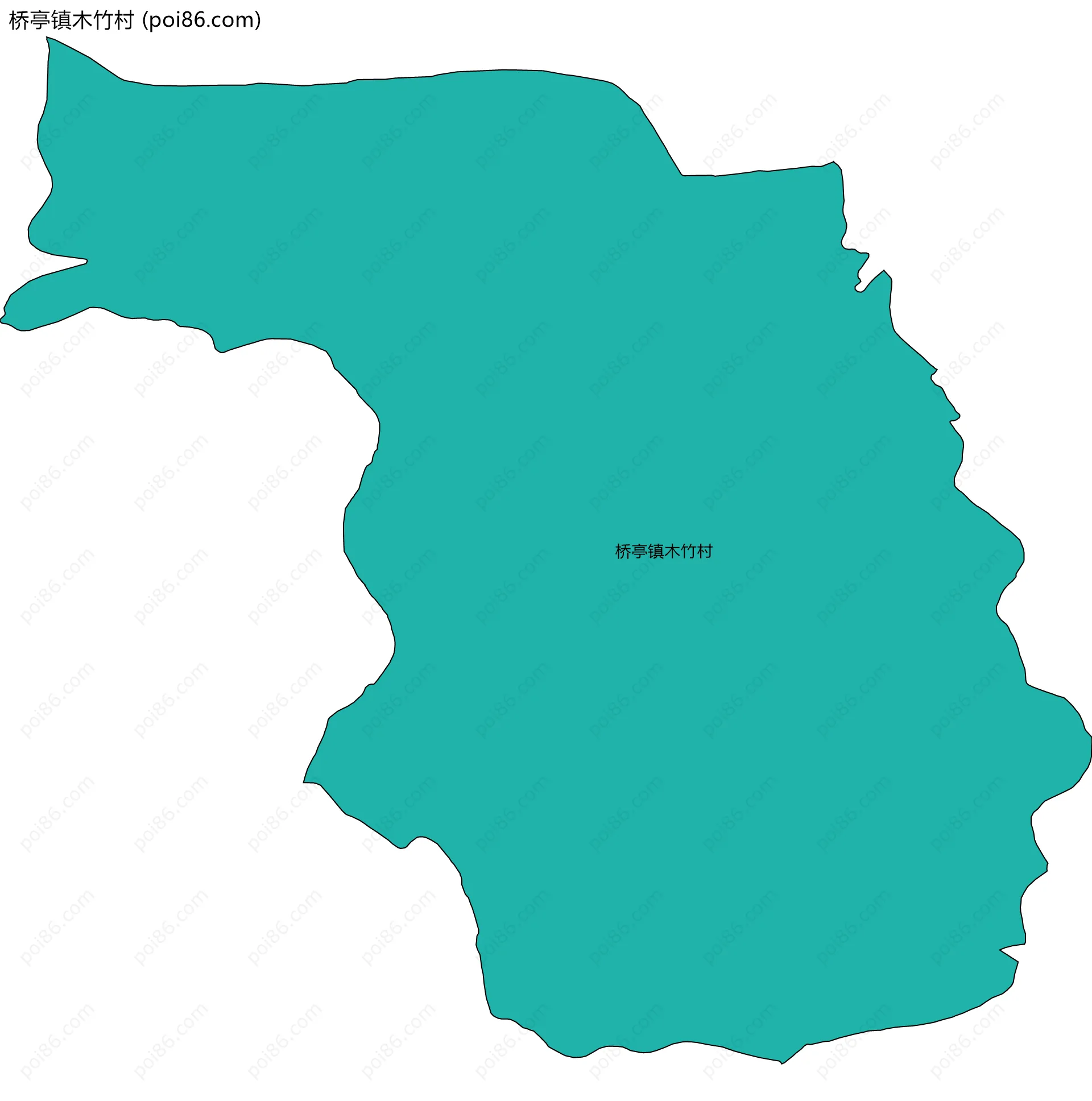 桥亭镇木竹村边界地图